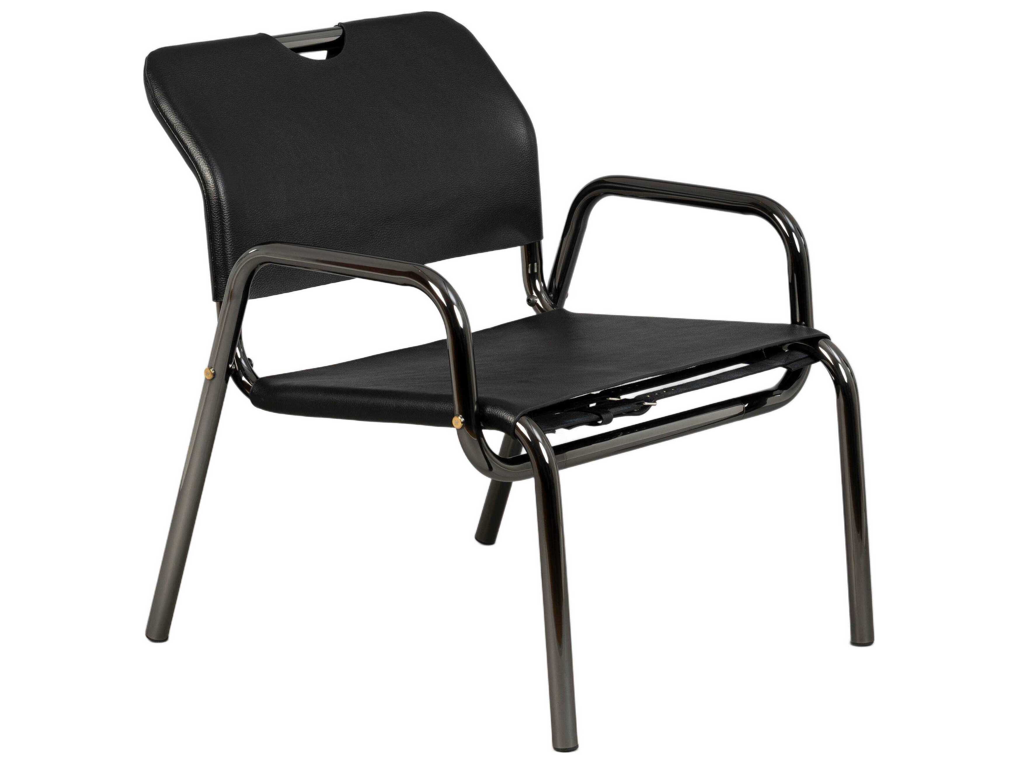 Buster + Punch Black Chrome Leather Accent Chair