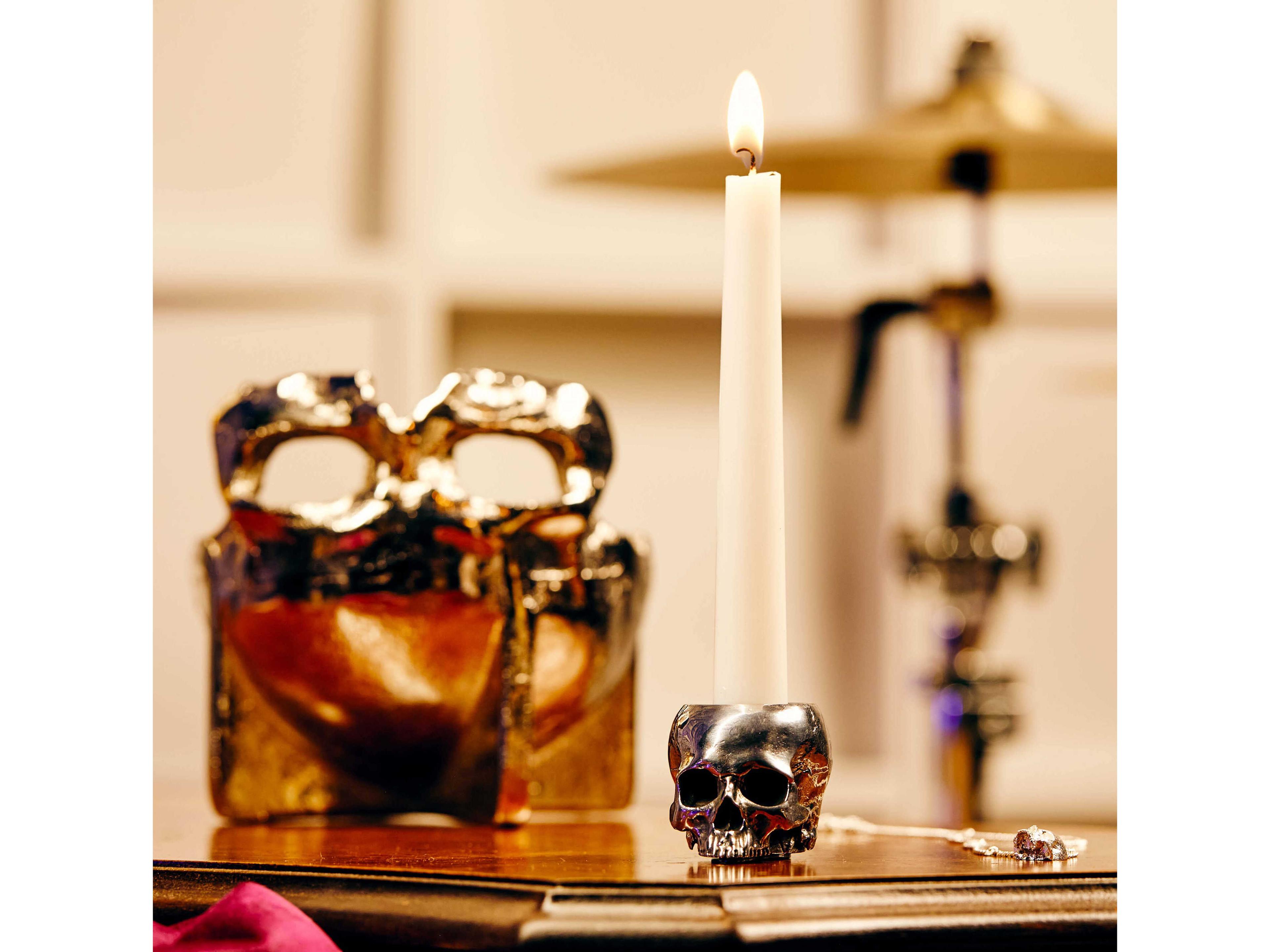 Buster + Punch Travis Barker Steel Skull Candle Holder