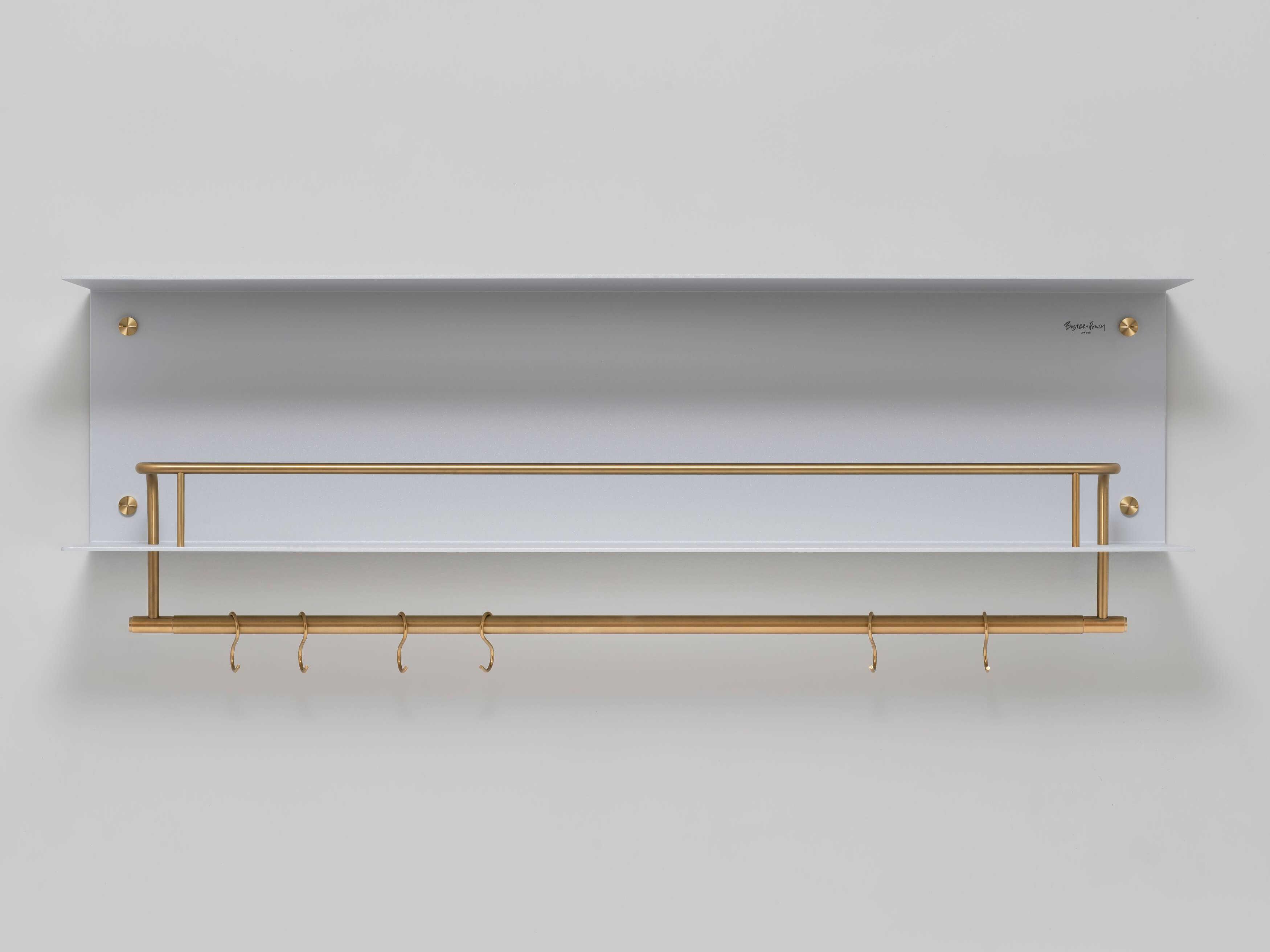 Buster + Punch Stone Brass Hanger Kitchen Shelf