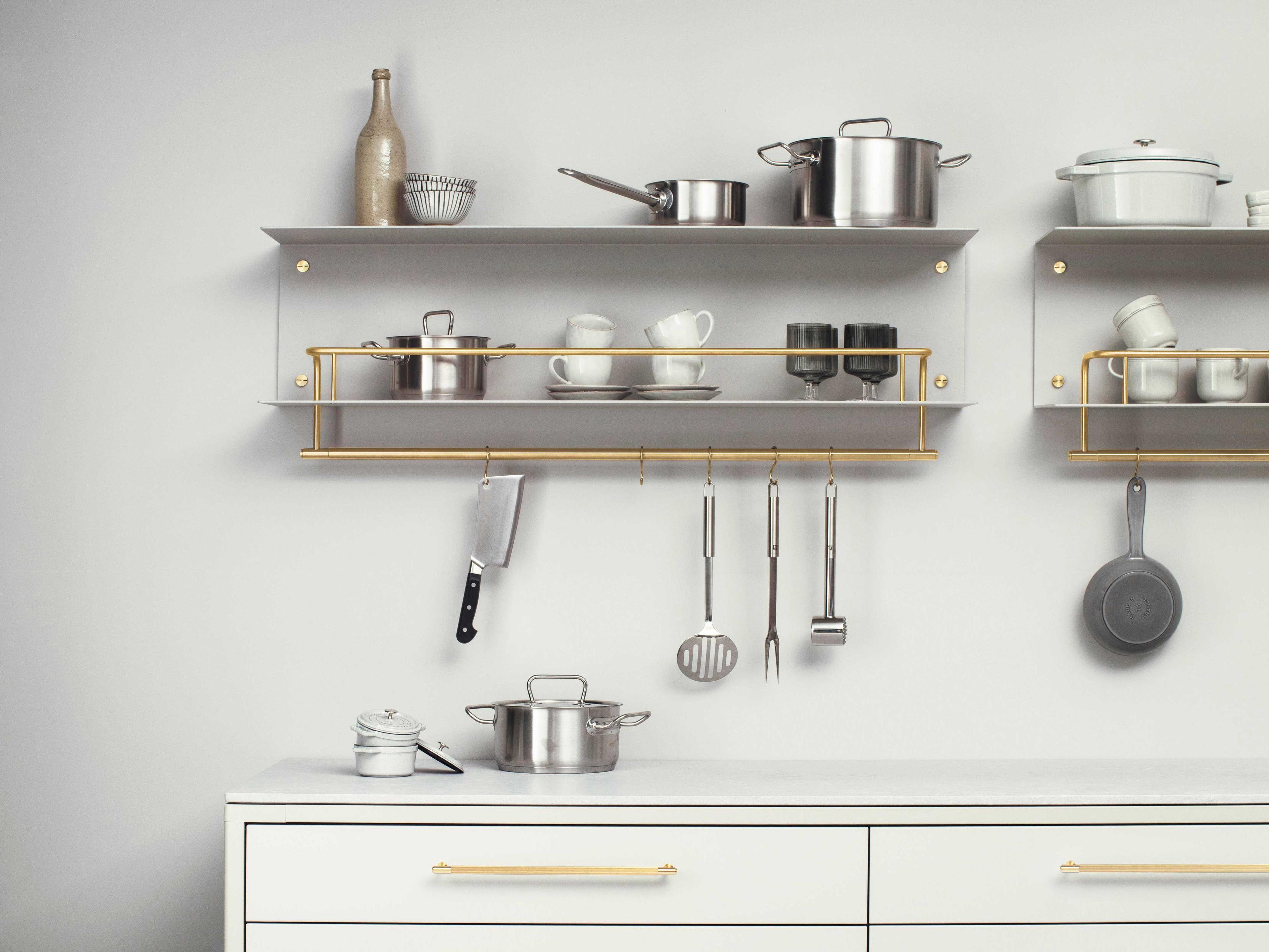 Buster + Punch Stone Brass Hanger Kitchen Shelf