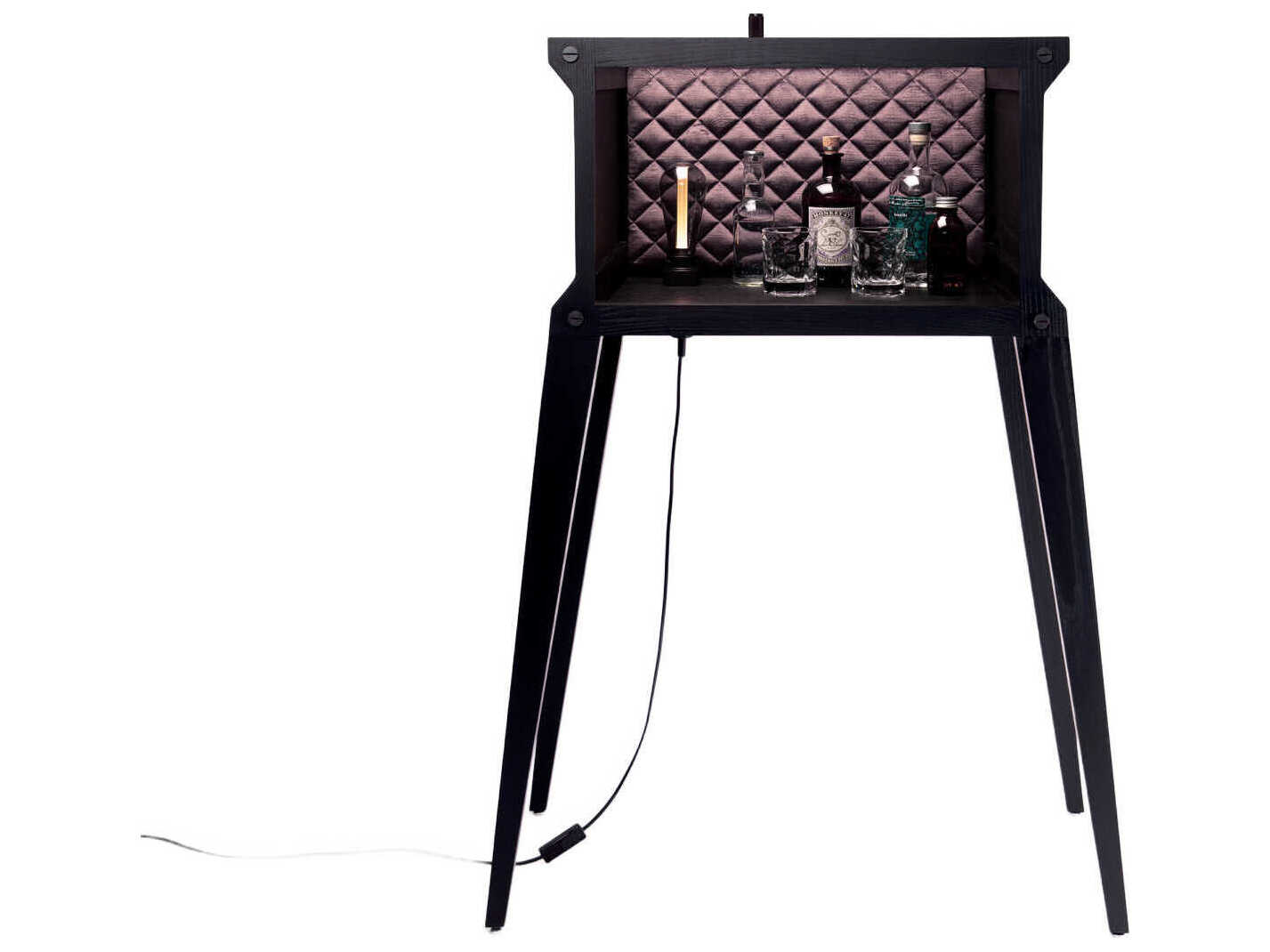Buster + Punch The Popstar Oak Wood Black Bar Cabinet