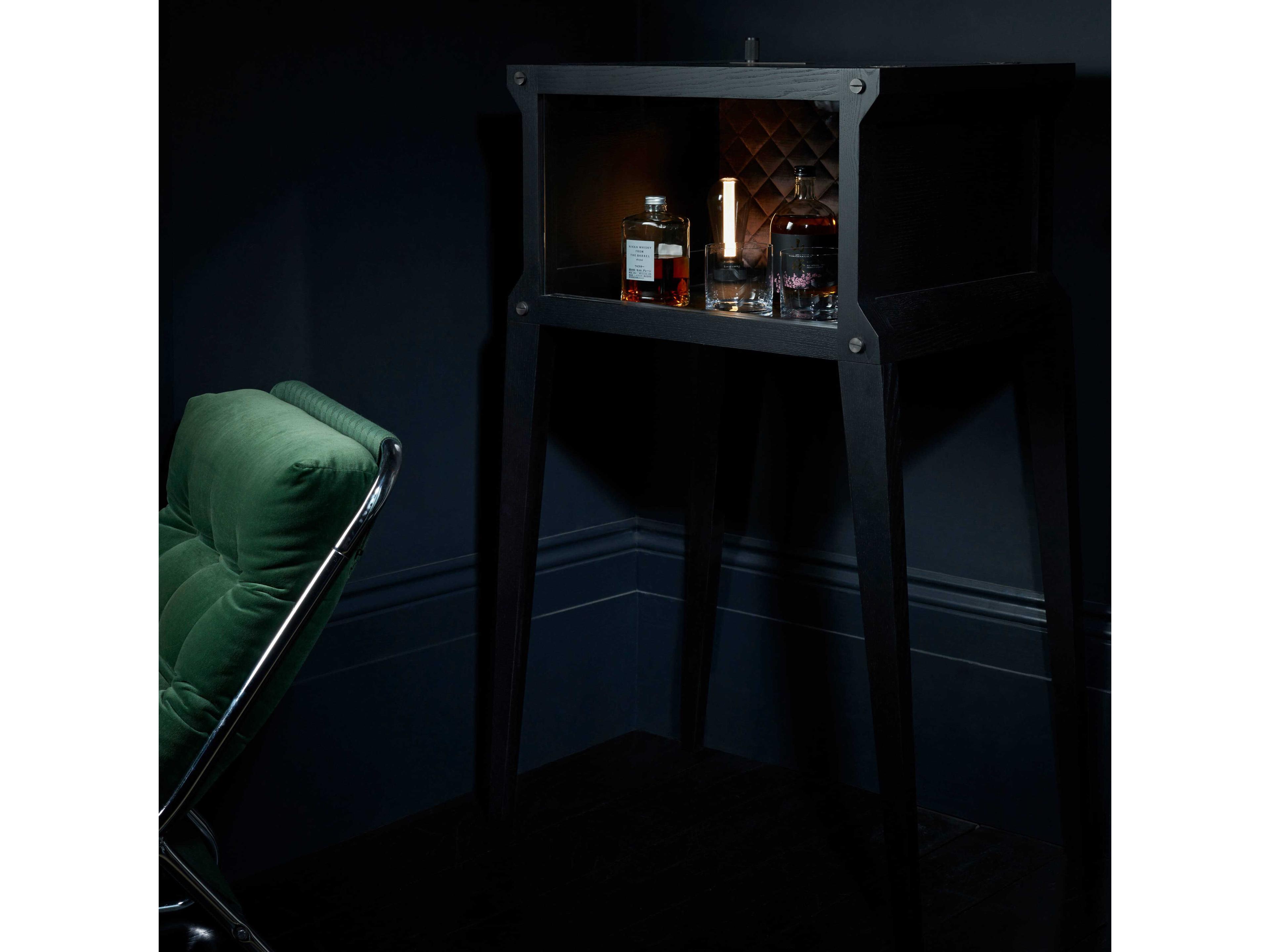 Buster + Punch The Popstar Oak Wood Black Bar Cabinet