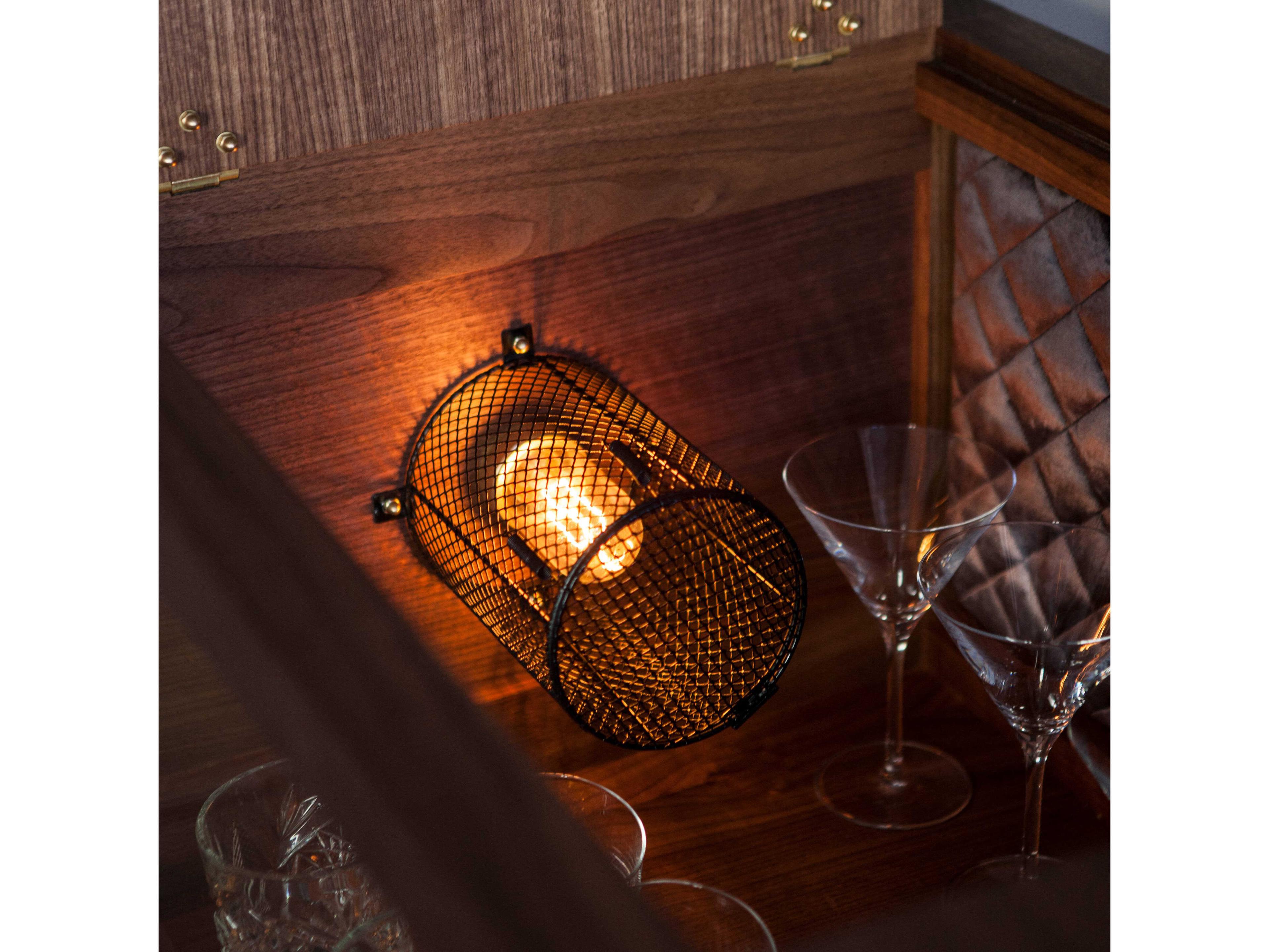 Buster + Punch The Rockstar Brown Walnut Wood American Bar Cabinet