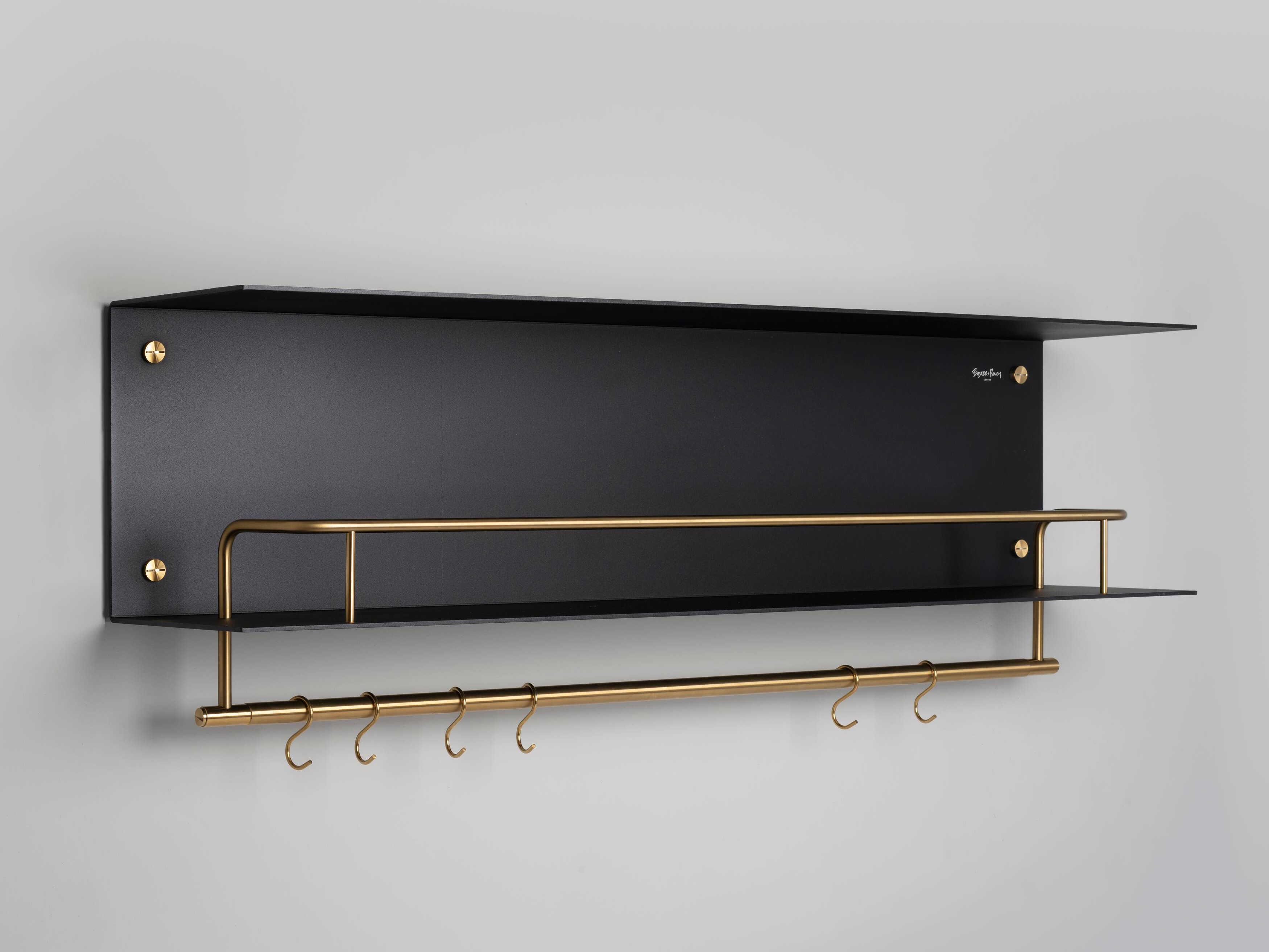 Buster + Punch Black Brass Hanger Kitchen Shelf