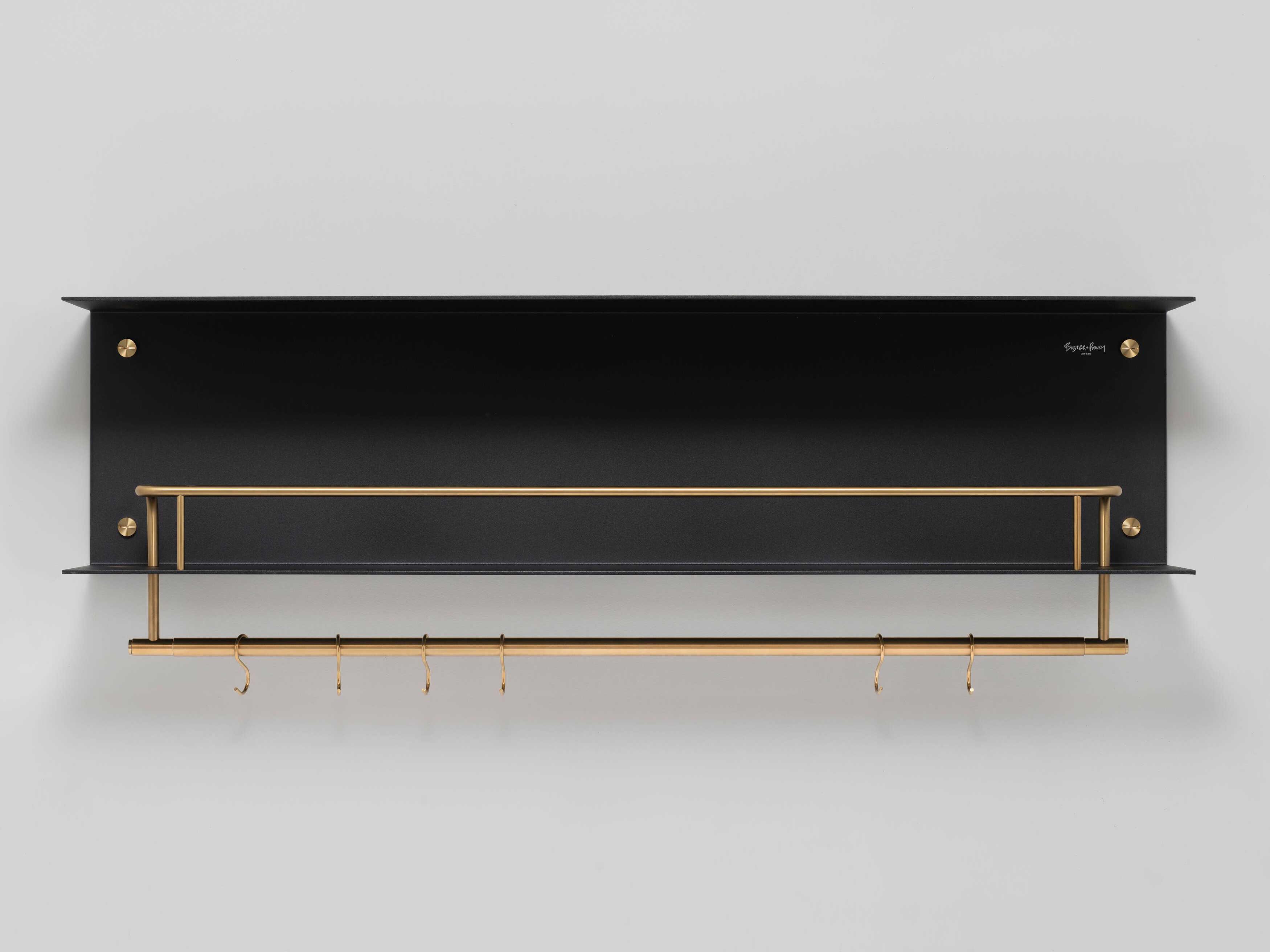 Buster + Punch Black Brass Hanger Kitchen Shelf