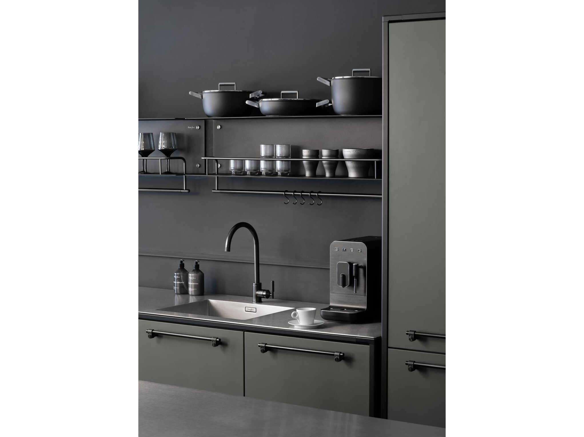 Buster + Punch Black Brass Hanger Kitchen Shelf