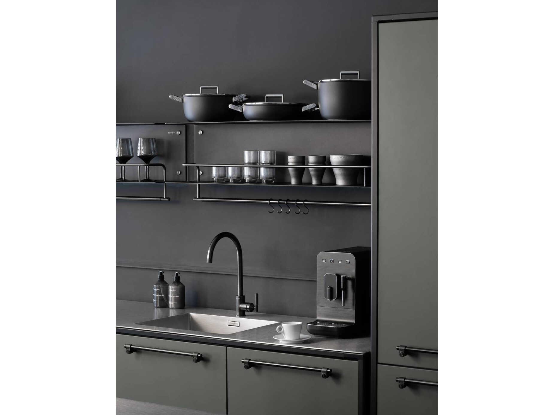 Buster + Punch Black Gun Metal Hanger Kitchen Shelf