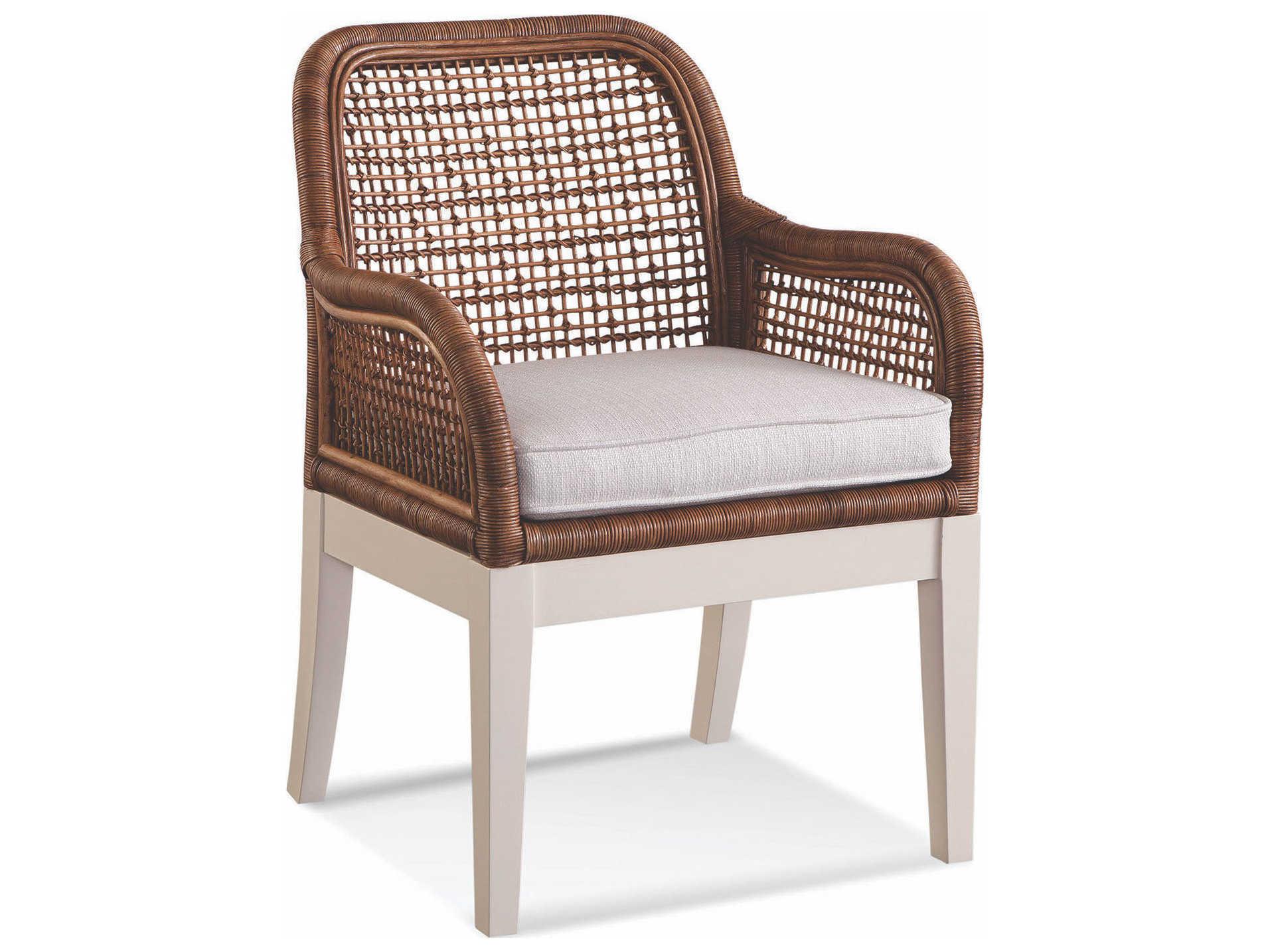 Braxton Culler Boone Rattan Brown Upholstered Arm Dining Chair