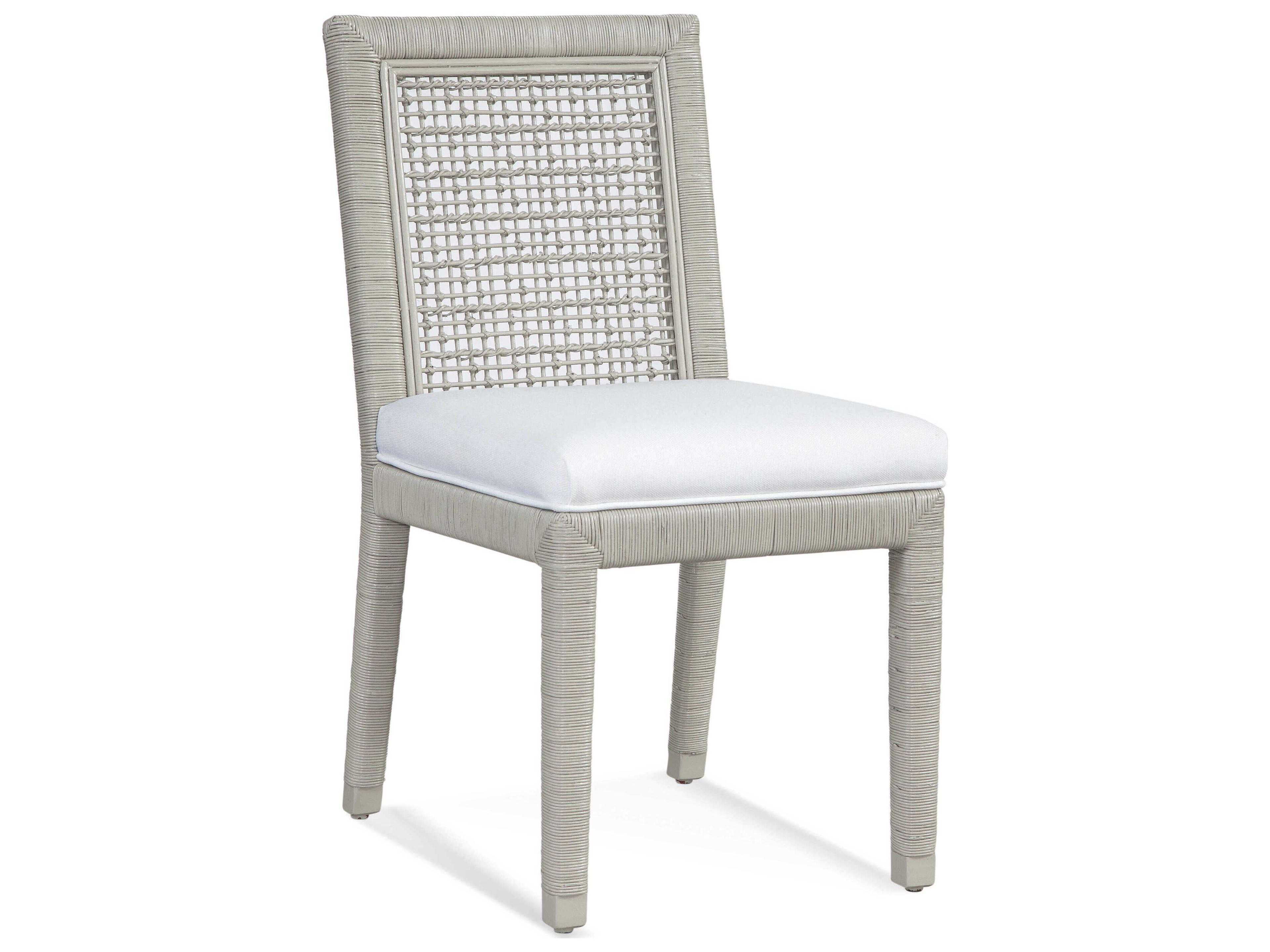 Braxton Culler Pine Isle Rattan Brown Upholstered Side Dining Chair