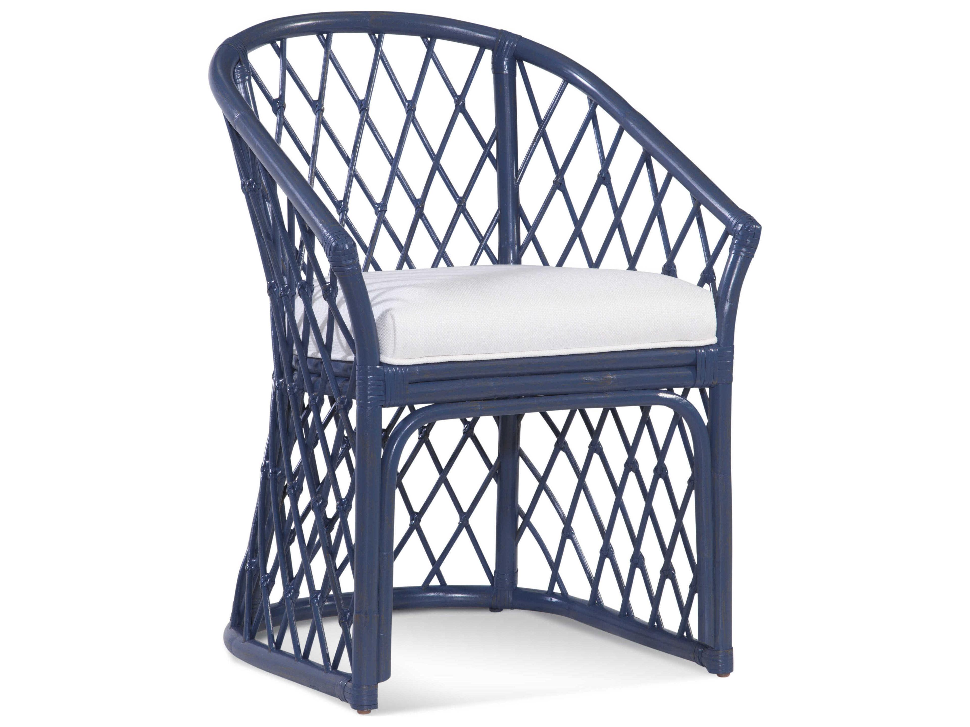 Braxton Culler Kent Rattan Brown Upholstered Arm Dining Chair