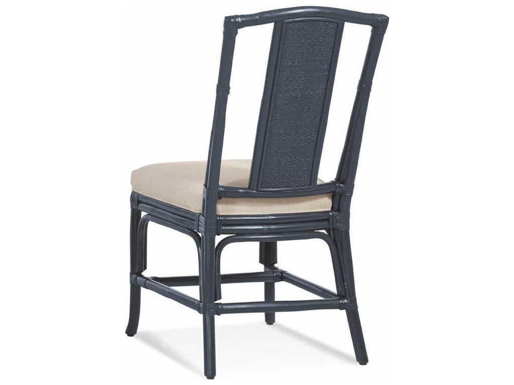 Braxton Culler Drury Lane Rattan White Upholstered Side Dining Chair