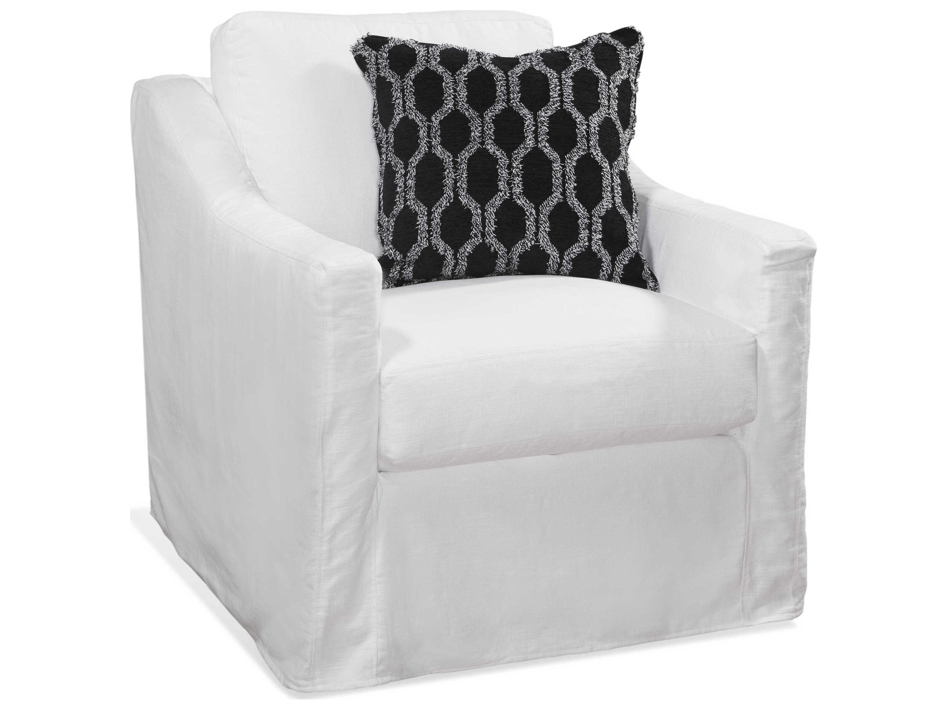 Braxton Culler Oliver Swivel Fabric Accent Chair with Slipcover