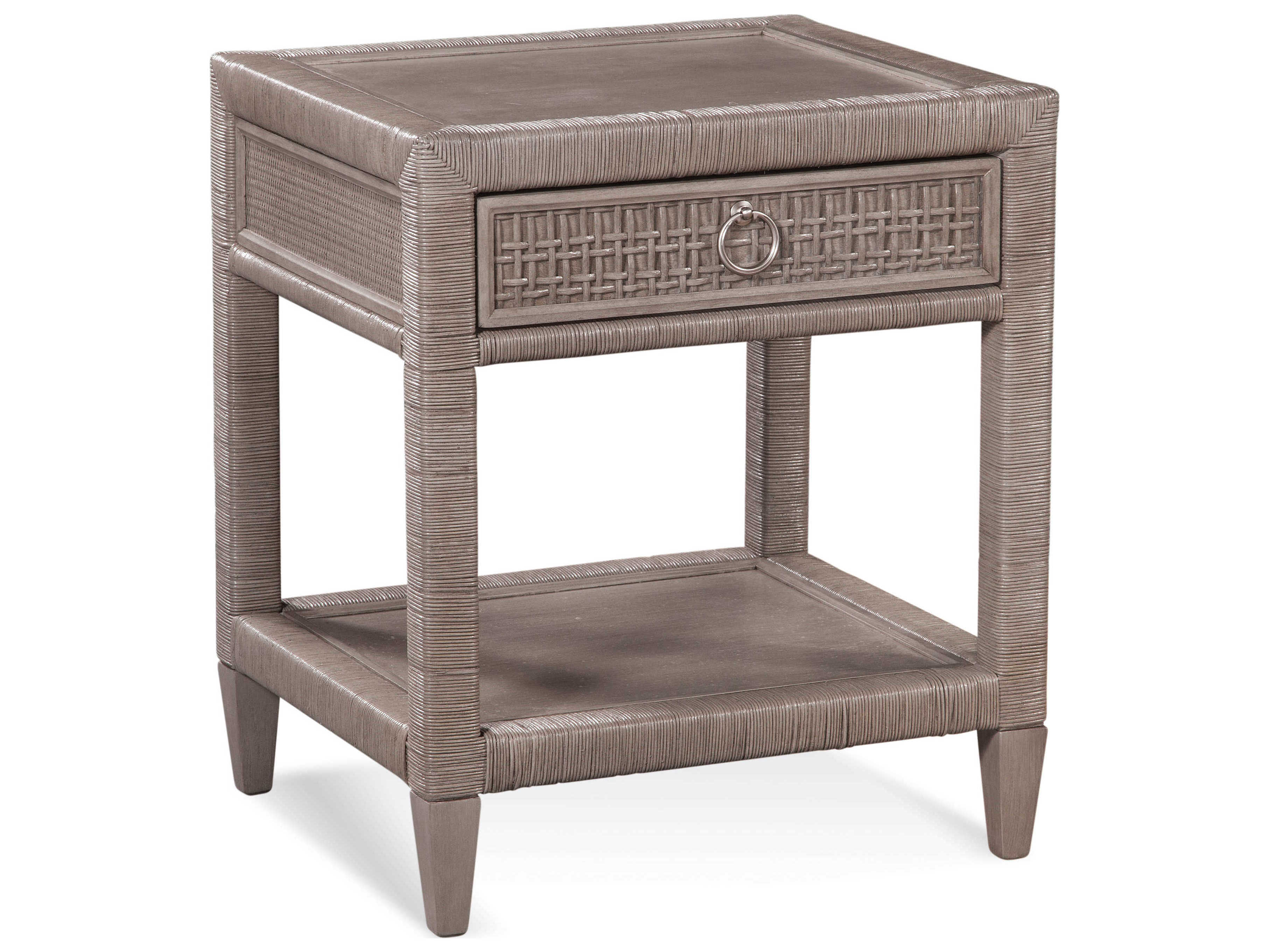 Braxton Culler Naples 1-Drawer Gray Rattan Nightstand