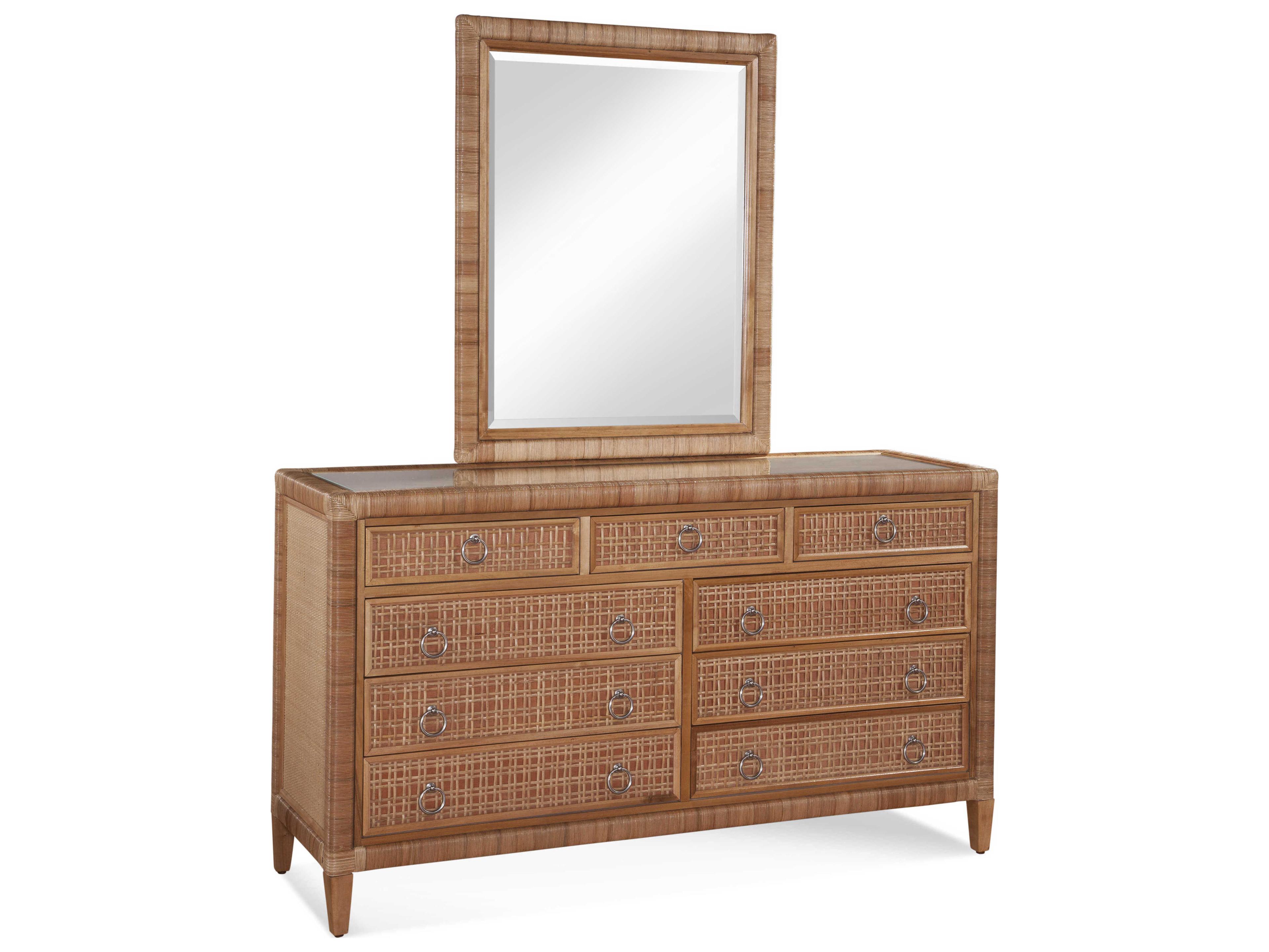 Braxton Culler Naples 9-Drawers Brown Rattan Double Dresser