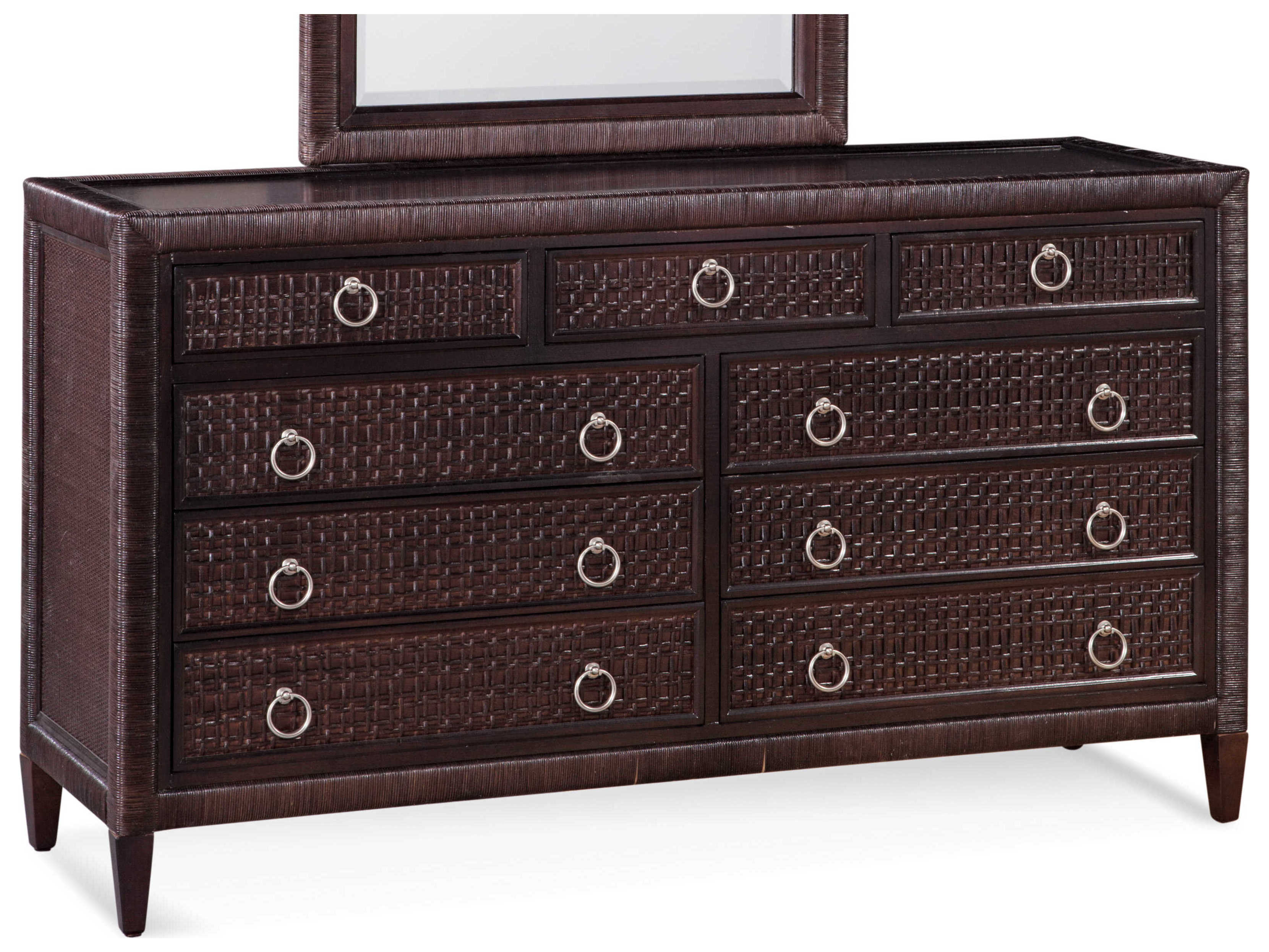 Braxton Culler Naples 9-Drawers Brown Rattan Double Dresser