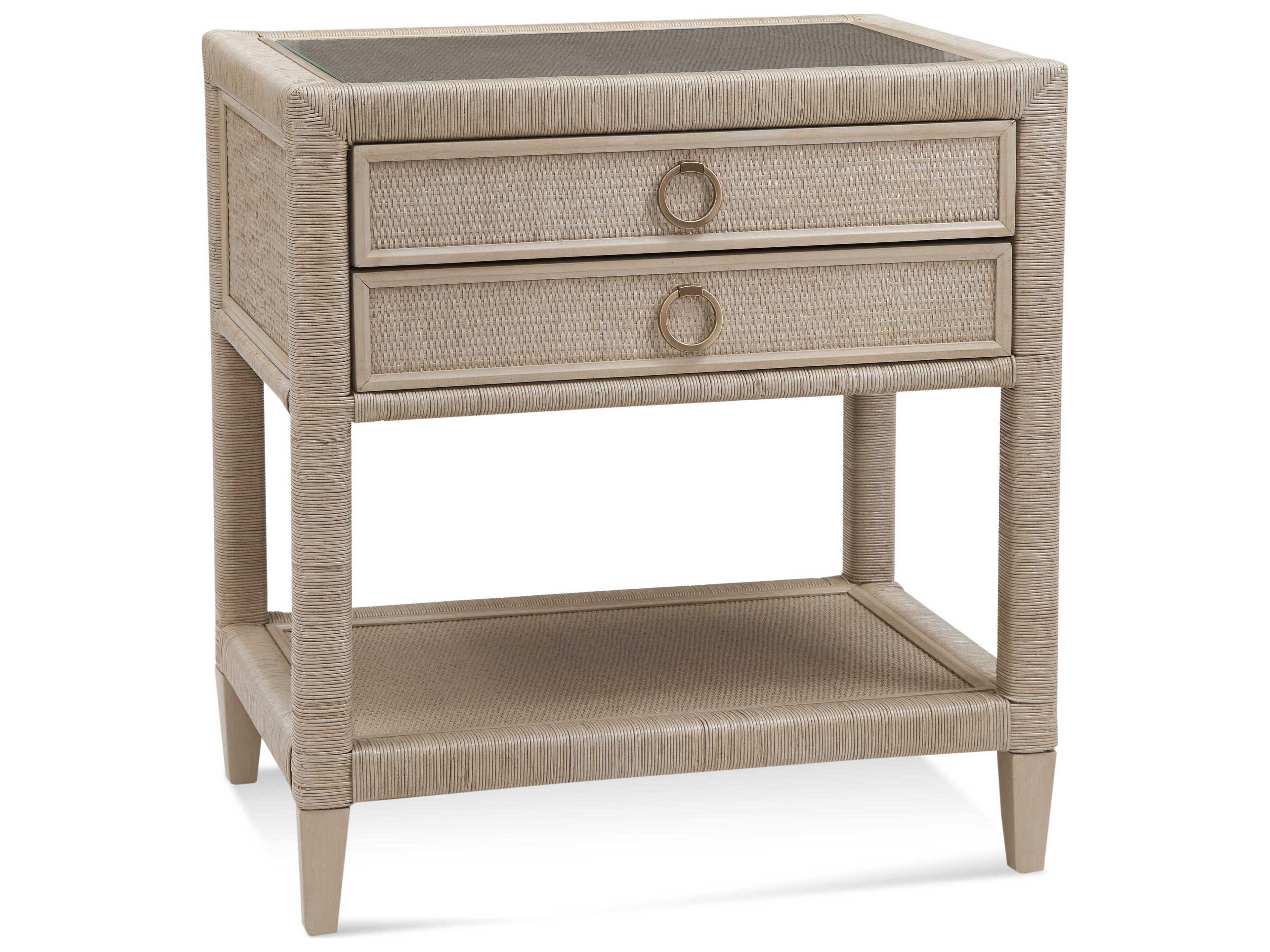 Braxton Culler Sabal Bay 2-Drawers Beige Rattan Nightstand