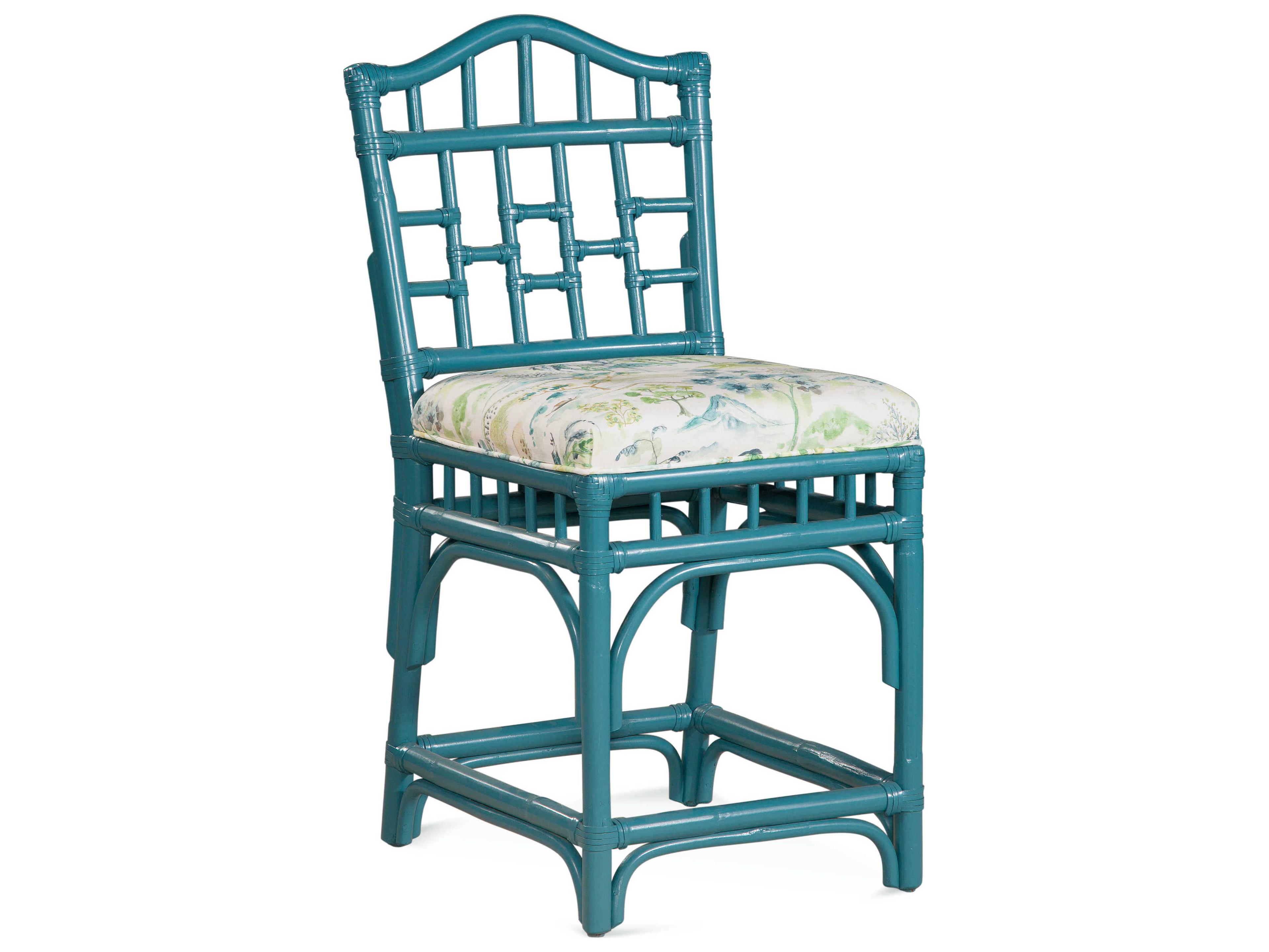 Braxton Culler Chippendale Upholstered Rattan Counter Stool Height