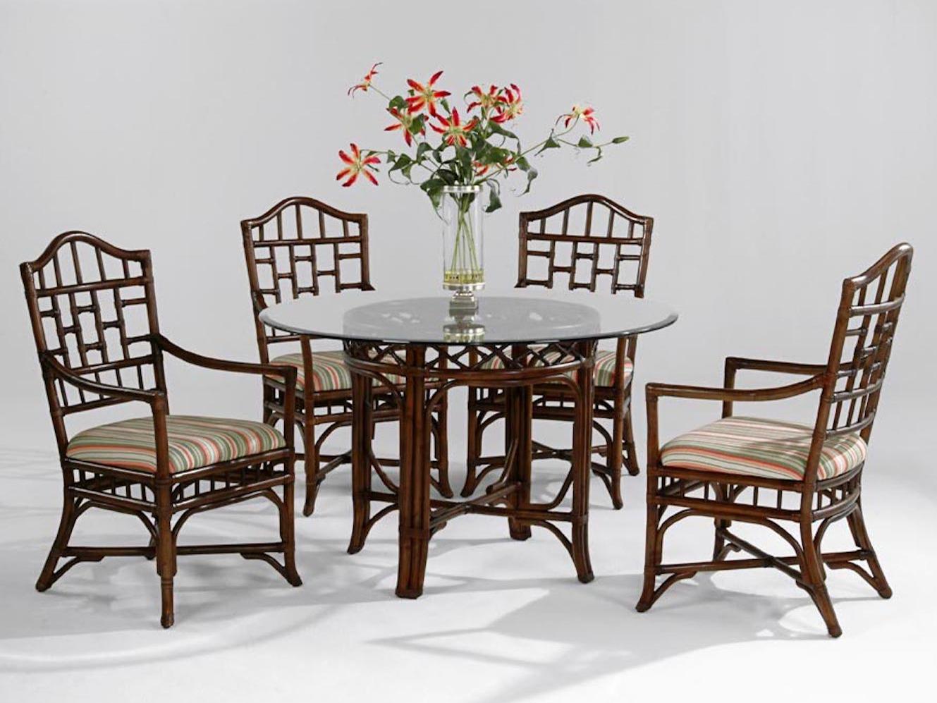 Braxton Culler Chippendale Round Glass Dining Table