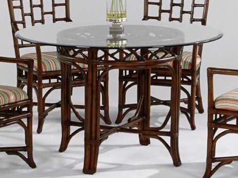 Braxton Culler Chippendale Round Glass Dining Table