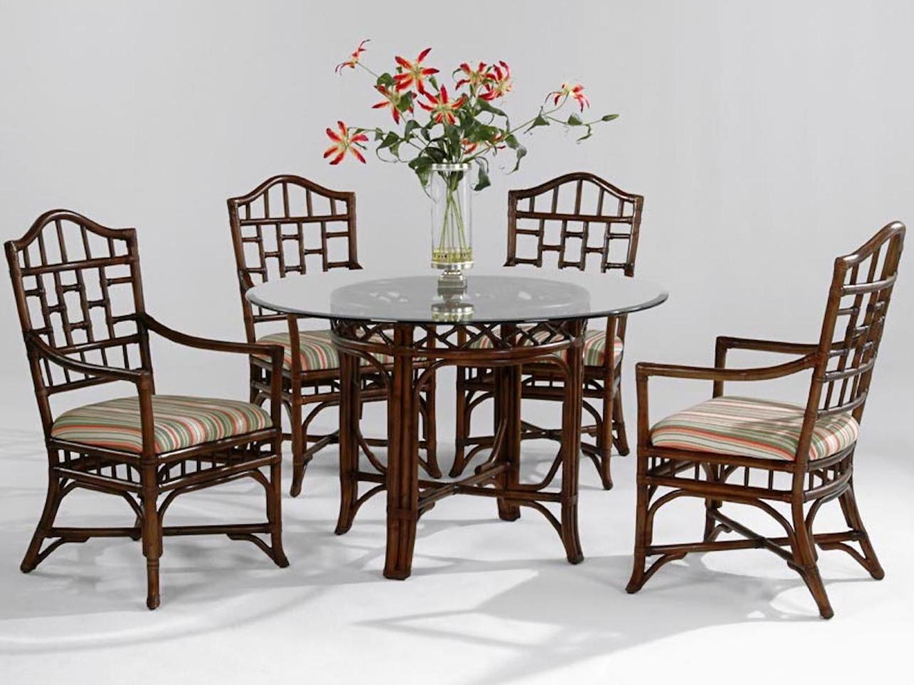 Braxton Culler Chippendale Round Glass Dining Table