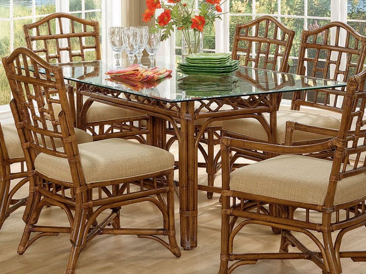 Braxton Culler Chippendale Rectangular Glass Dining Table