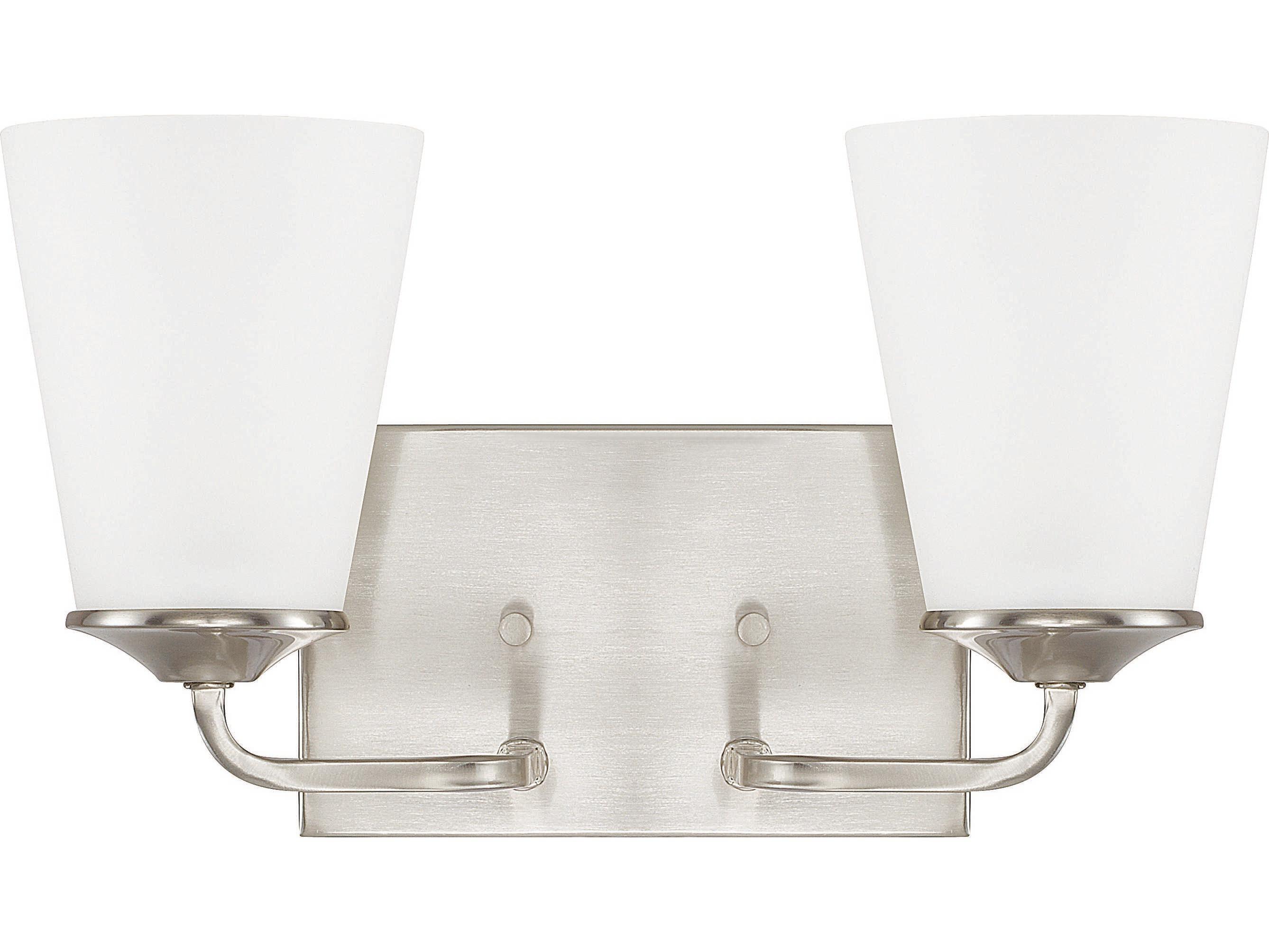 Capital Lighting Braylon 2-Light Brushed Nickel Glass Vanity Light