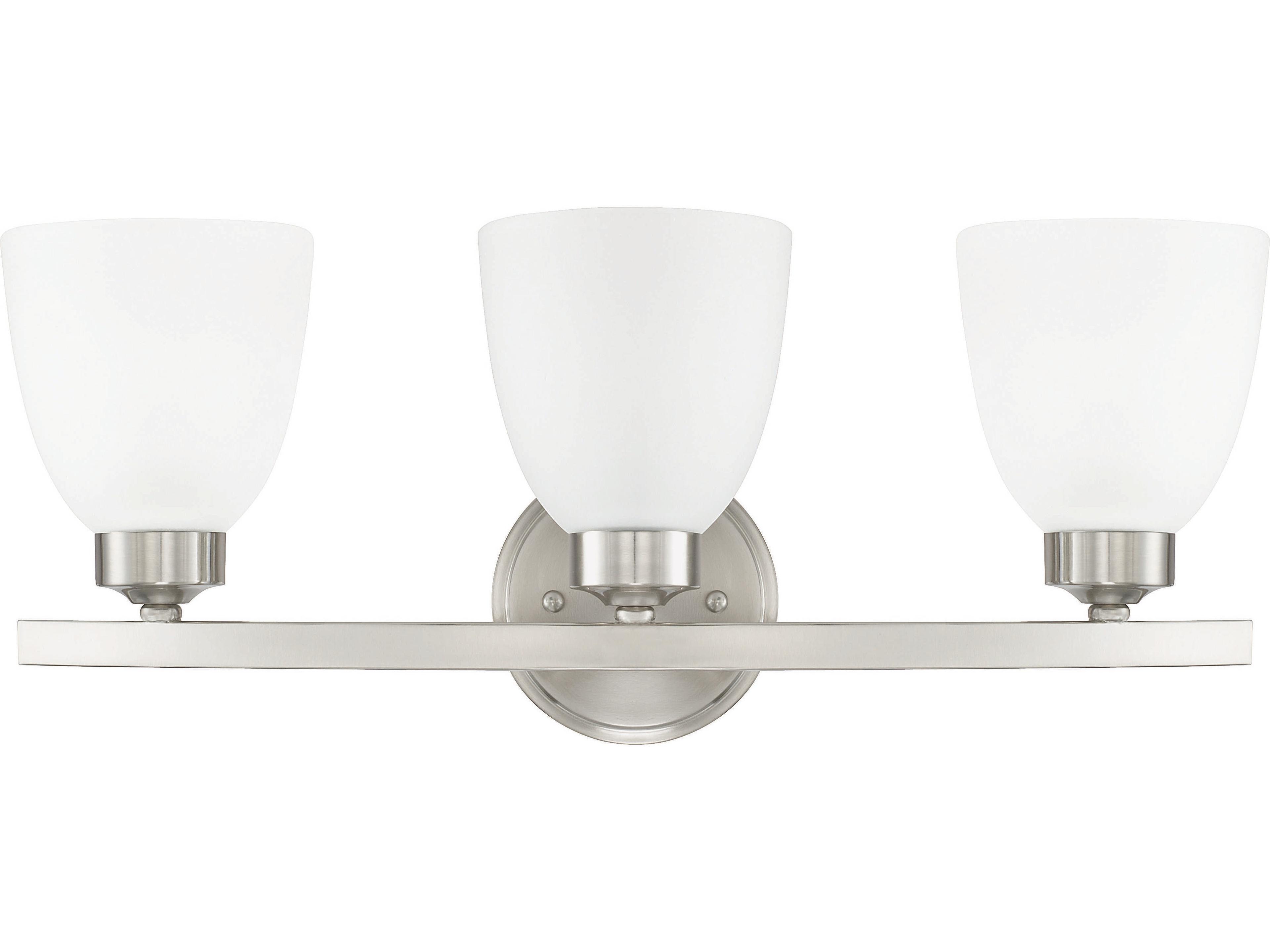 Capital Lighting Jameson 3-Light Brushed Nickel Glass Vanity Light
