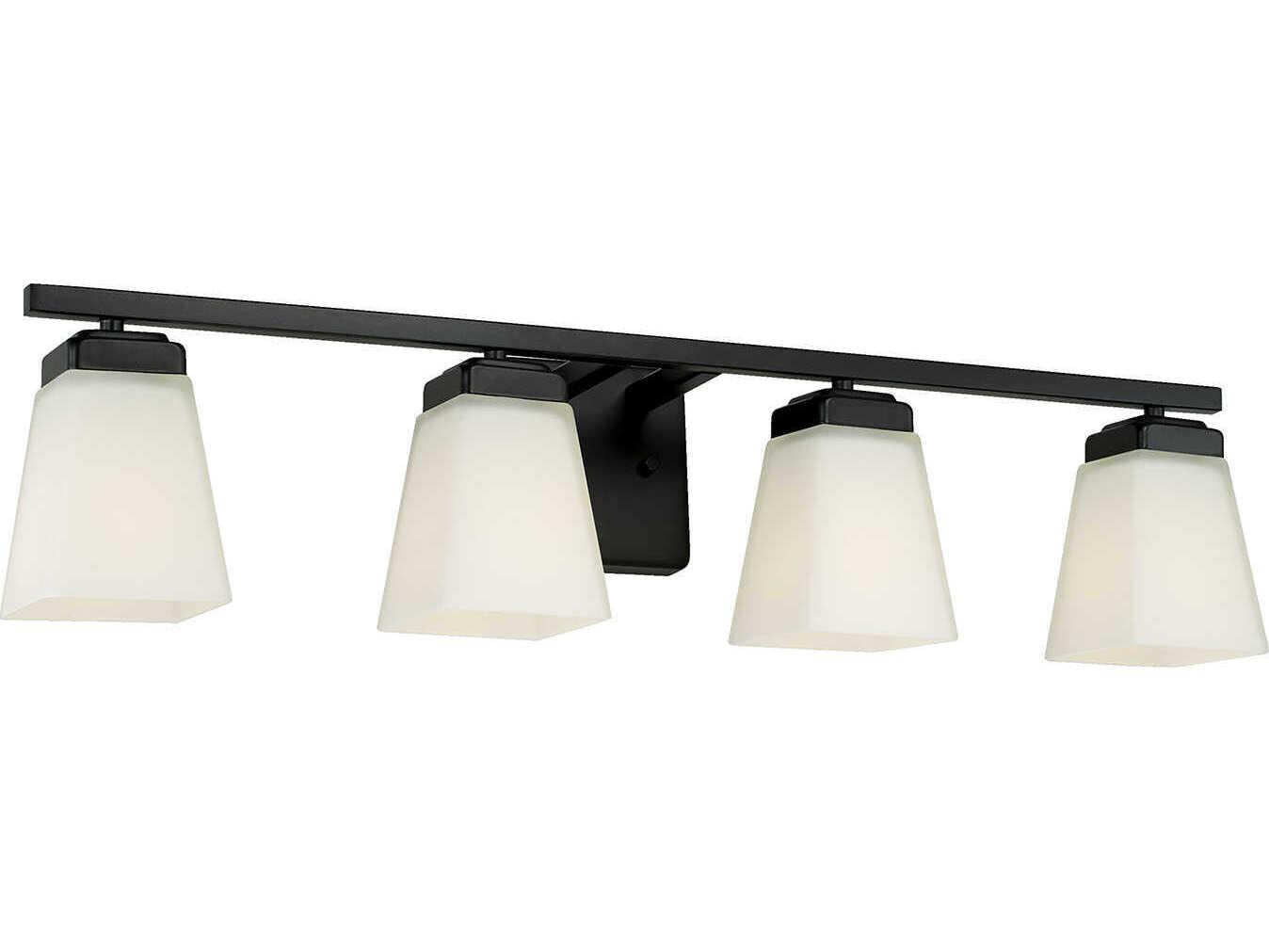 Capital Lighting Baxley 4-Light Matte Black Glass Vanity Light