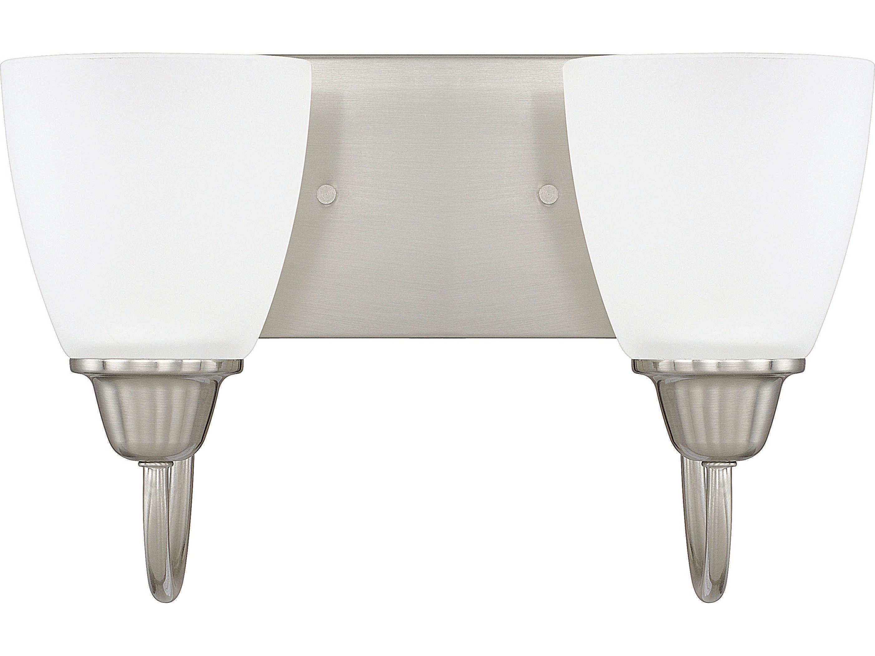 Capital Lighting Trenton 2-Light Brushed Nickel Glass Vanity Light