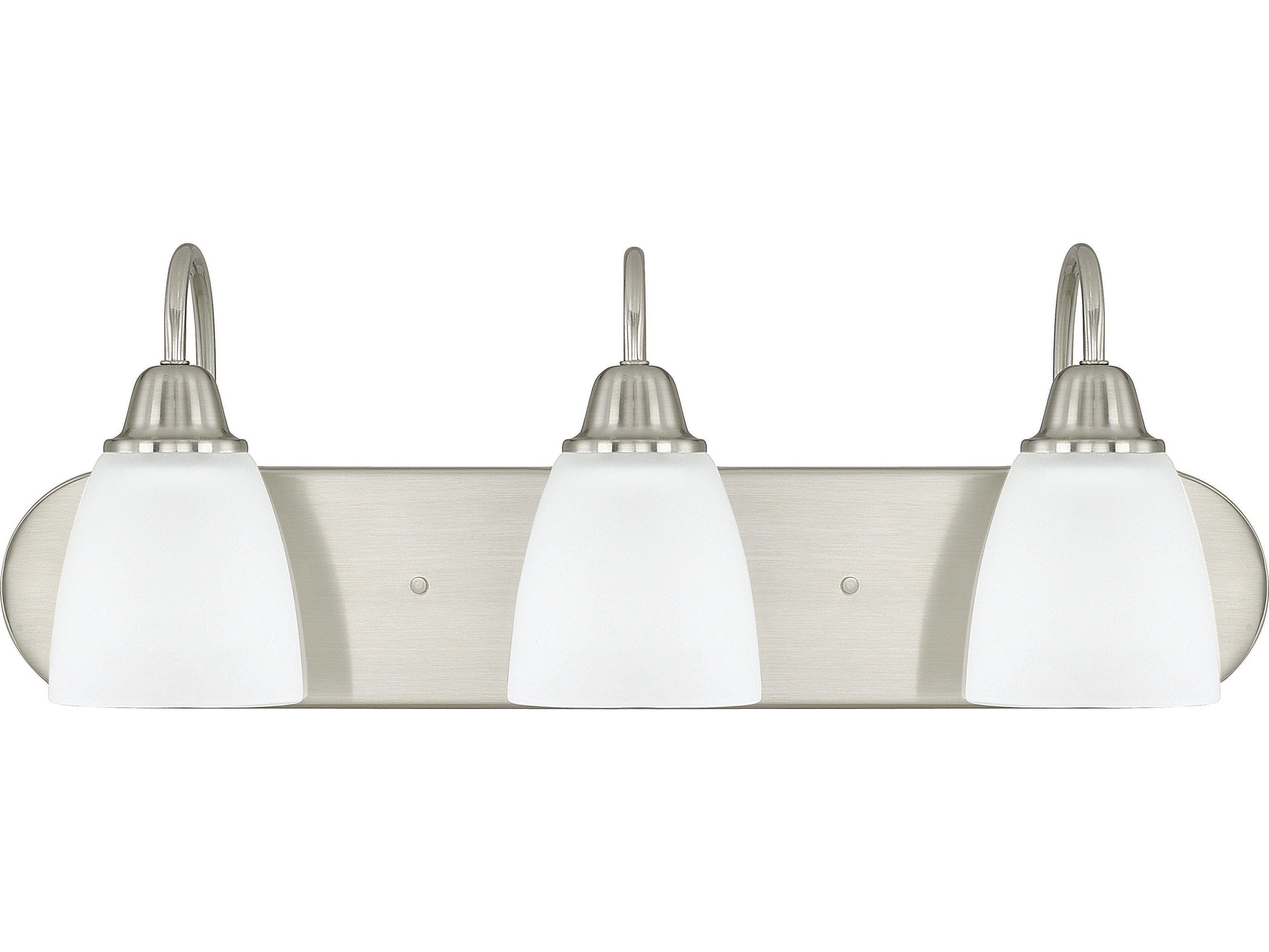 Capital Lighting Trenton 3-Light Brushed Nickel Glass Vanity Light