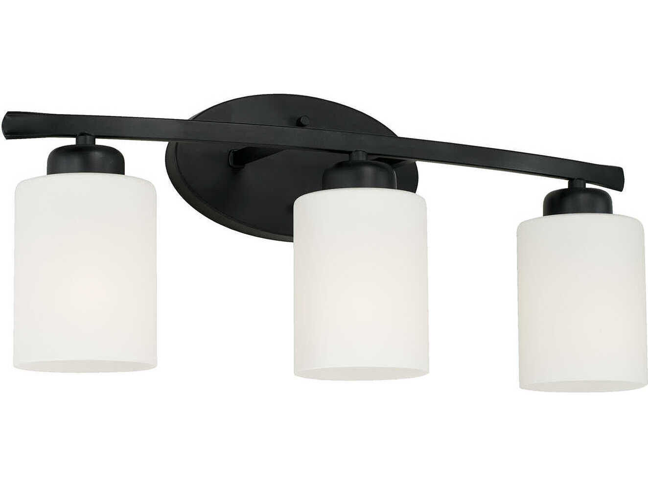 Capital Lighting Dixon 3-Light Matte Black Glass Vanity Light