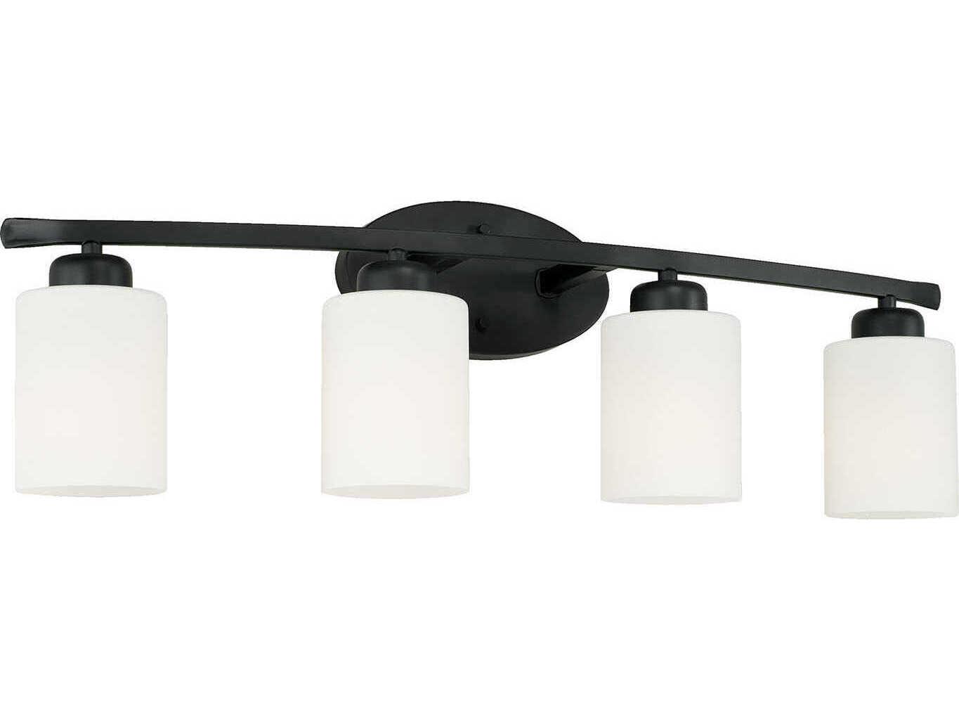 Capital Lighting Dixon 4-Light Matte Black Glass Vanity Light