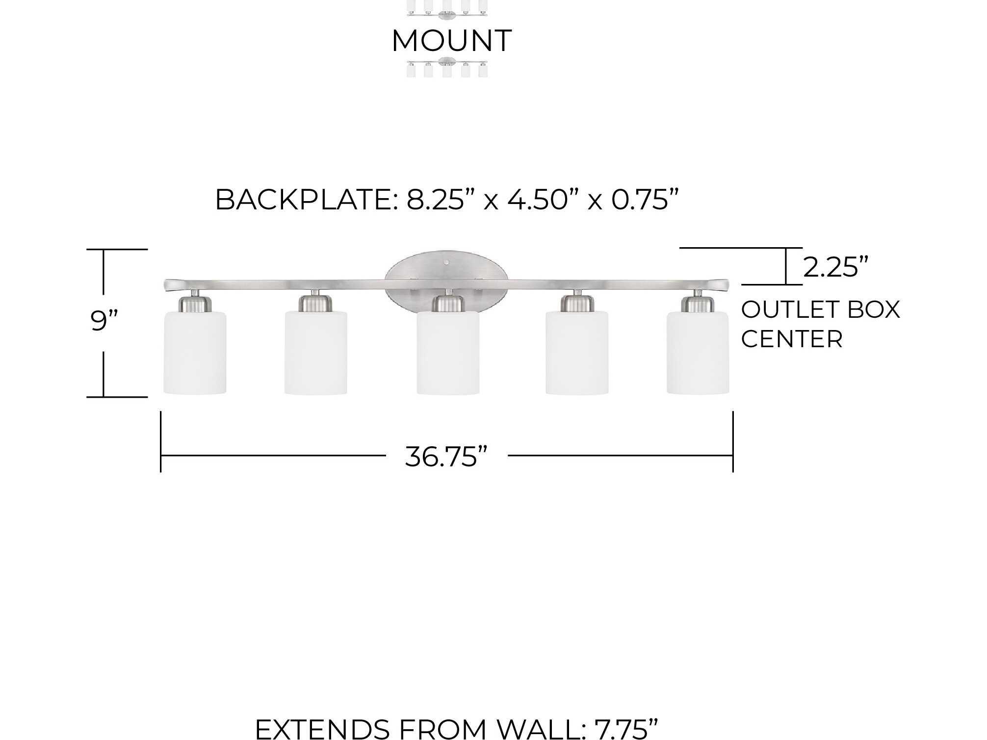 Capital Lighting Dixon 5-Light Brushed Nickel Glass Vanity Light