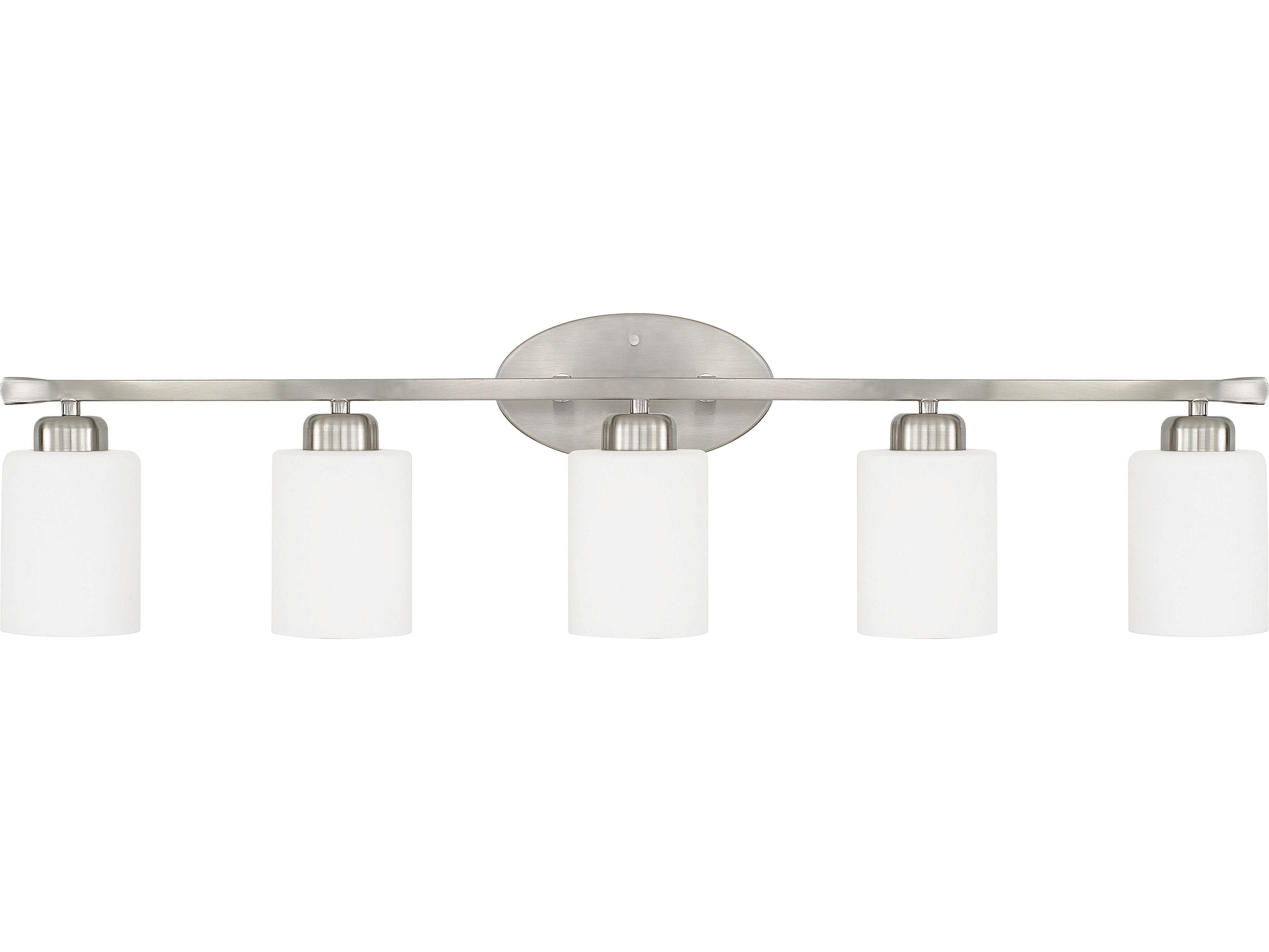 Capital Lighting Dixon 5-Light Brushed Nickel Glass Vanity Light