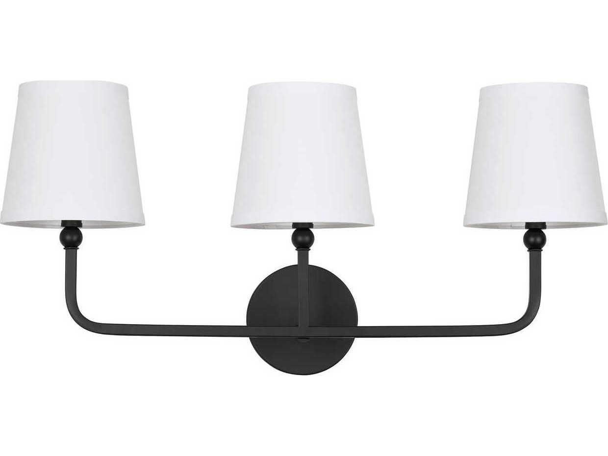Capital Lighting Dawson 3-Light Matte Black Vanity Light