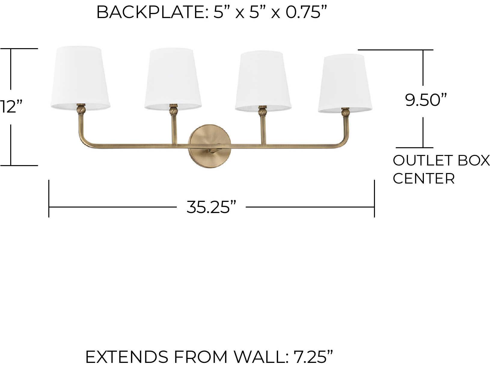 Capital Lighting Dawson 4-Light Aged Brass Vanity Light