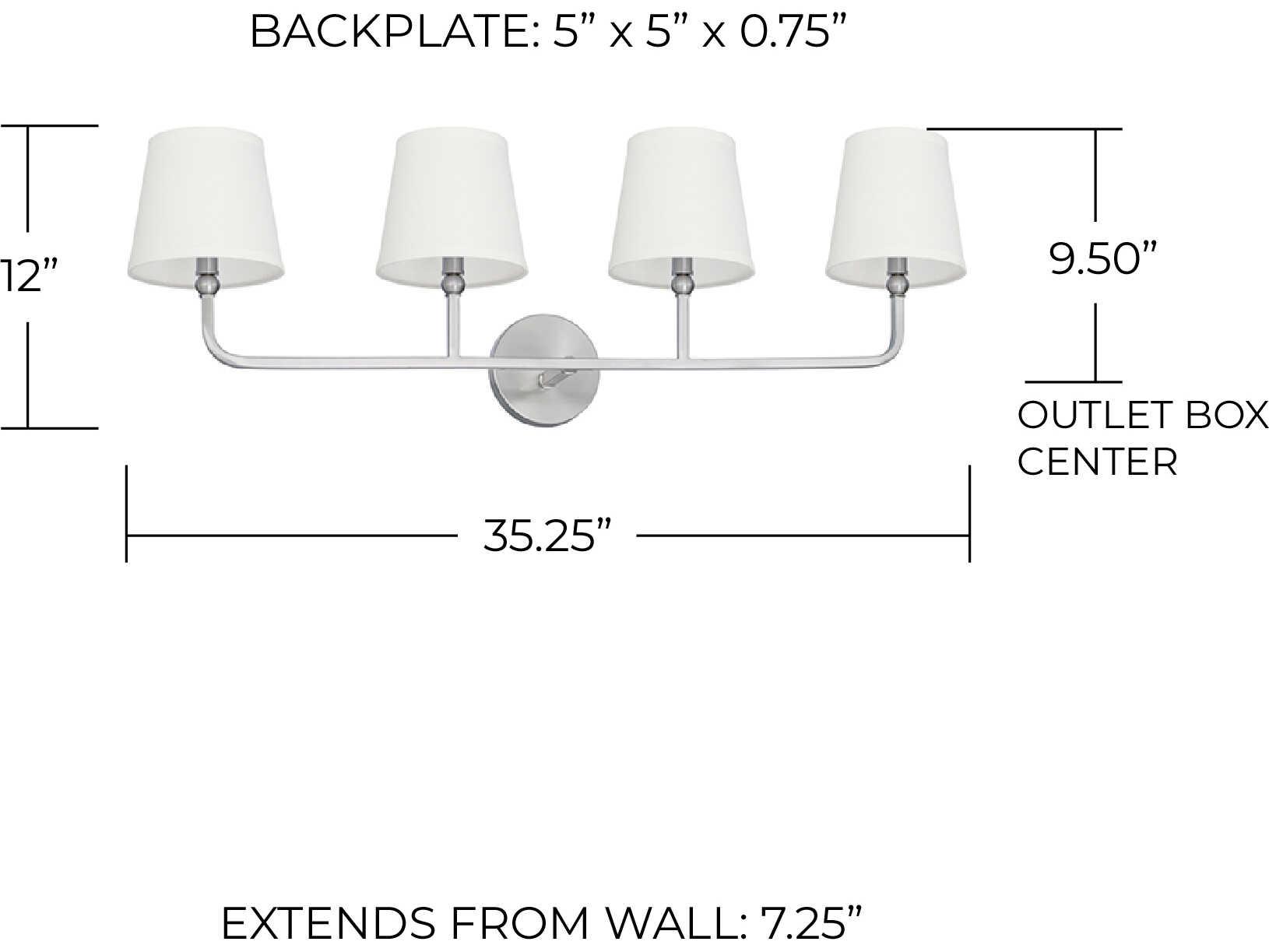 Capital Lighting Dawson 4-Light Brushed Nickel Vanity Light