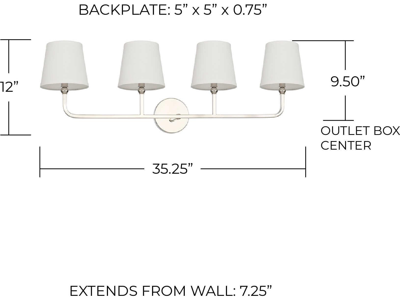 Capital Lighting Dawson 4-Light Polished Nickel Vanity Light
