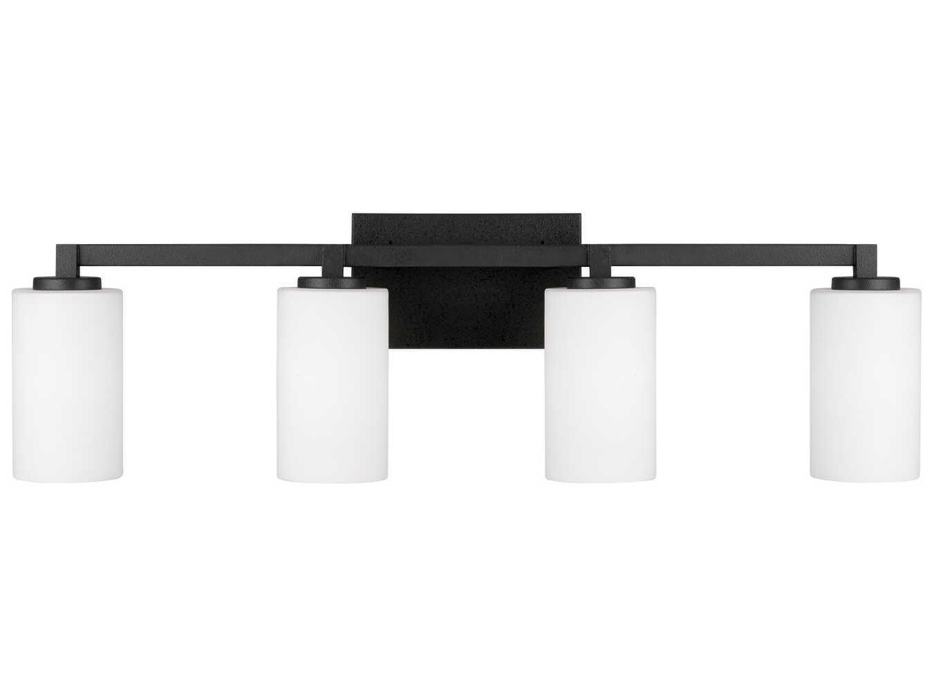 Capital Lighting Ravenwood 4-Light Black Iron Glass Vanity Light