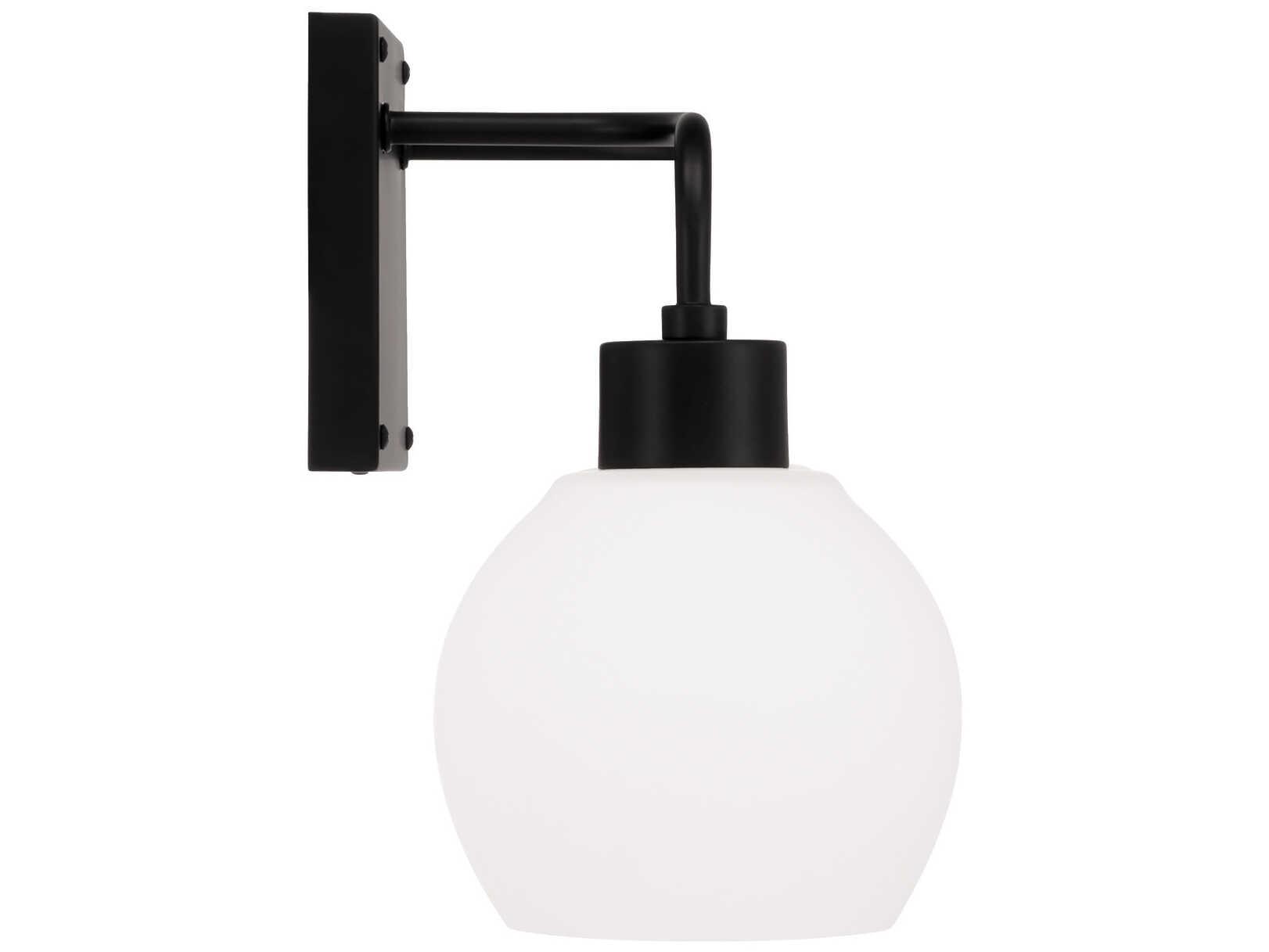 Capital Lighting Tanner 2-Light Matte Black Glass Vanity Light