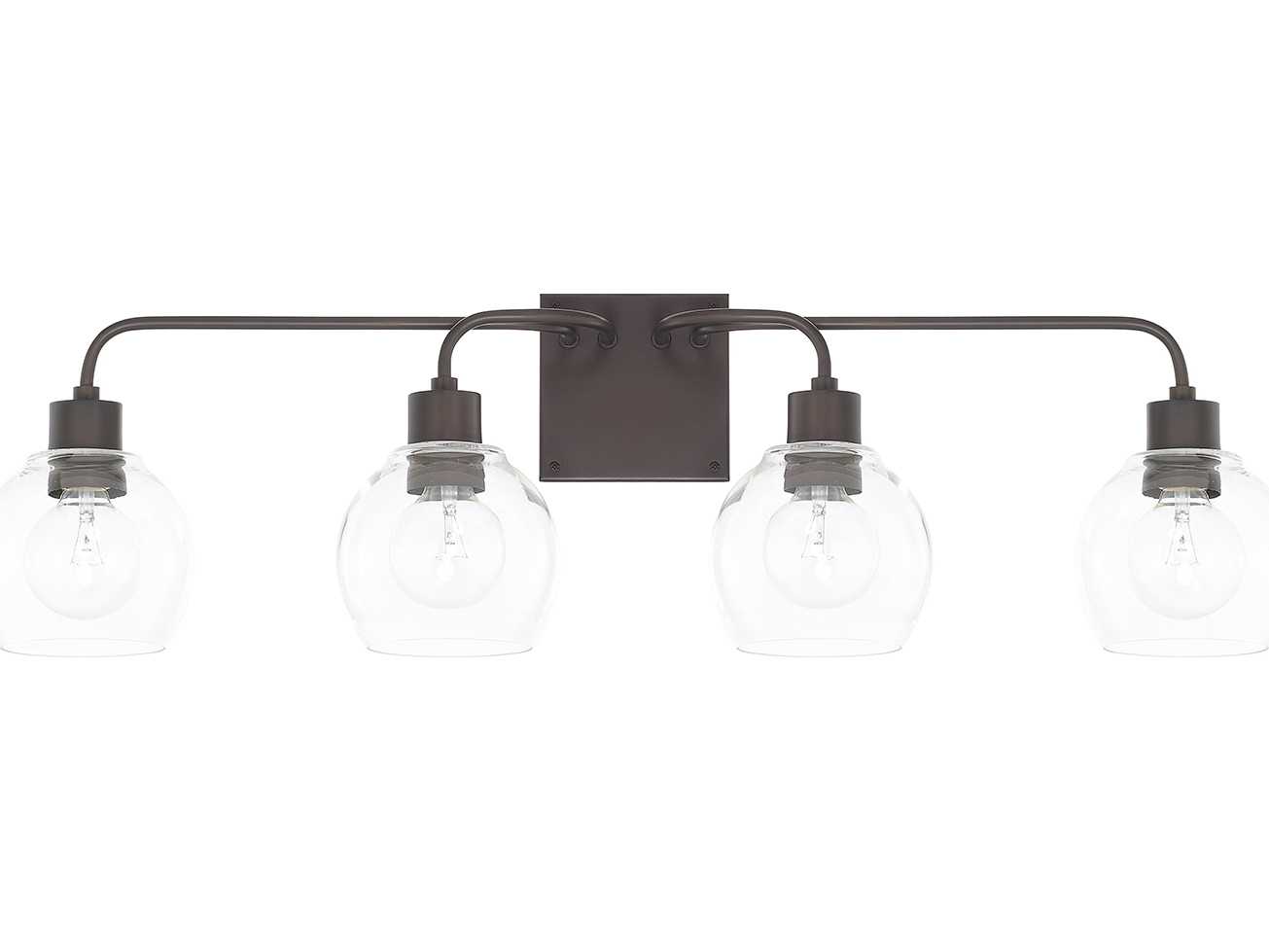 Capital Lighting Tanner 4-Light Bronze Glass Vanity Light