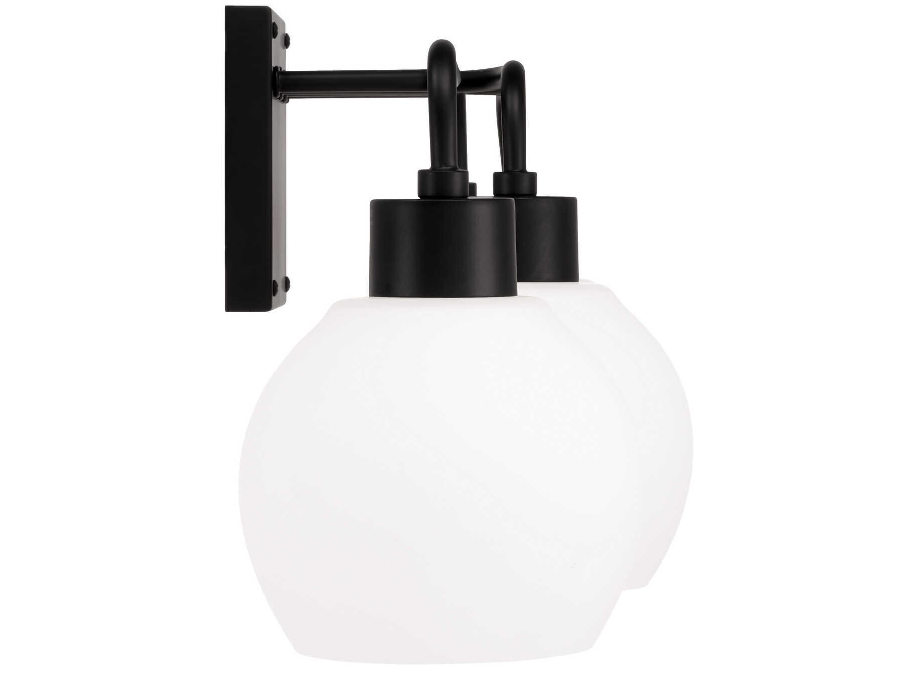 Capital Lighting Tanner 4-Light Matte Black Glass Vanity Light