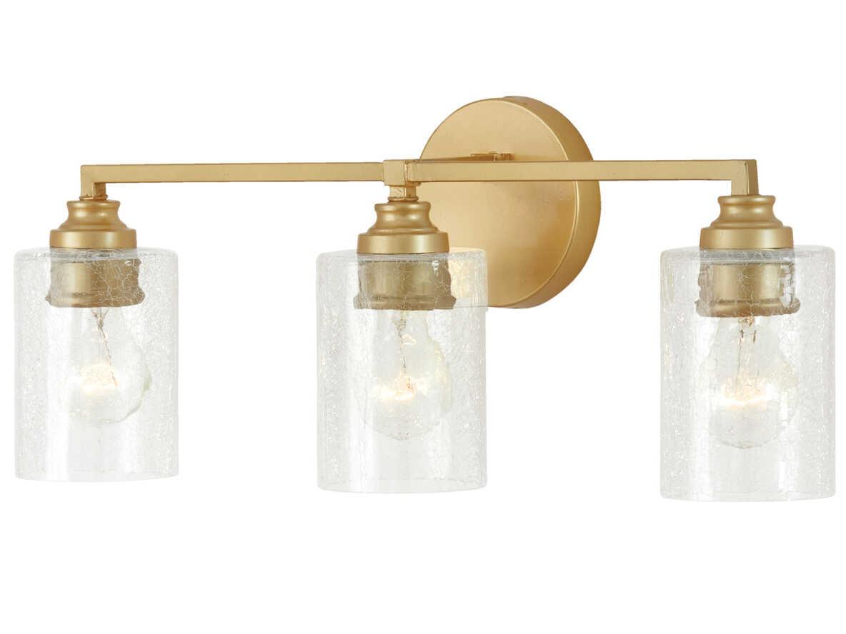 Capital Lighting Milan 3-Light Gold Glass Vanity Light