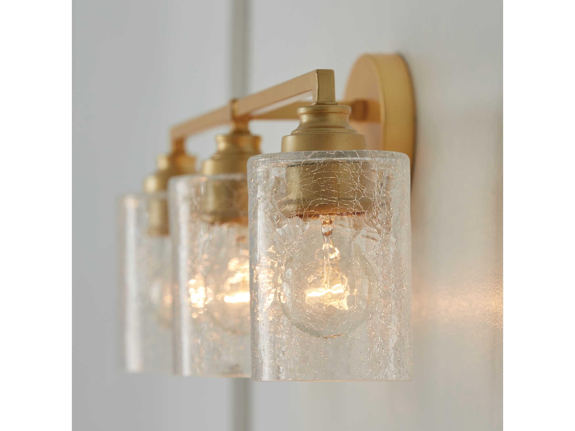 Capital Lighting Milan 3-Light Gold Glass Vanity Light