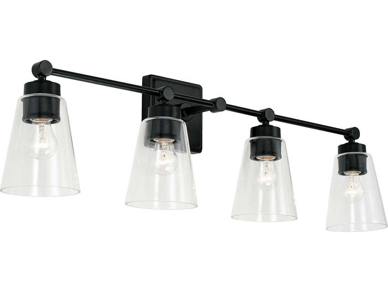 Capital Lighting Rory 4-Light Matte Black Glass Vanity Light