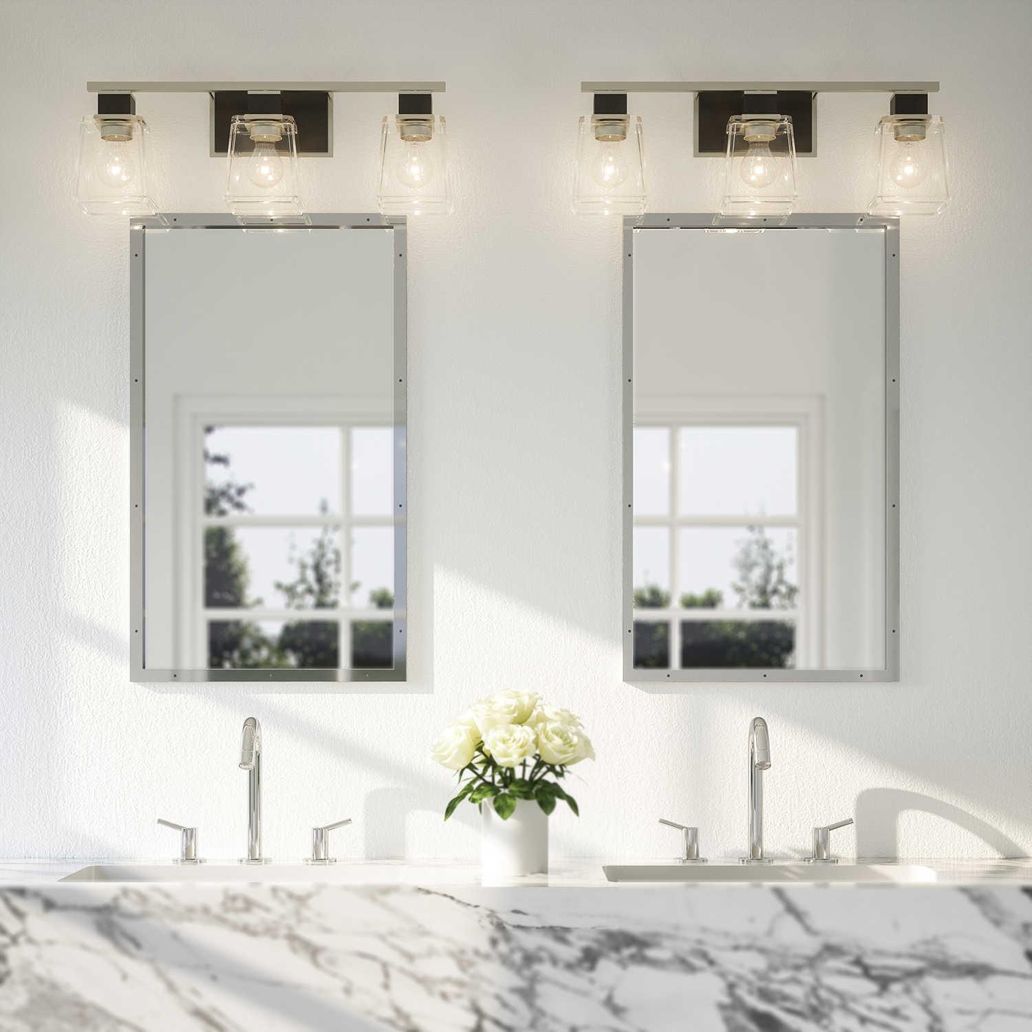 Capital Lighting Tux 3-Light Black Tie Glass Vanity Light