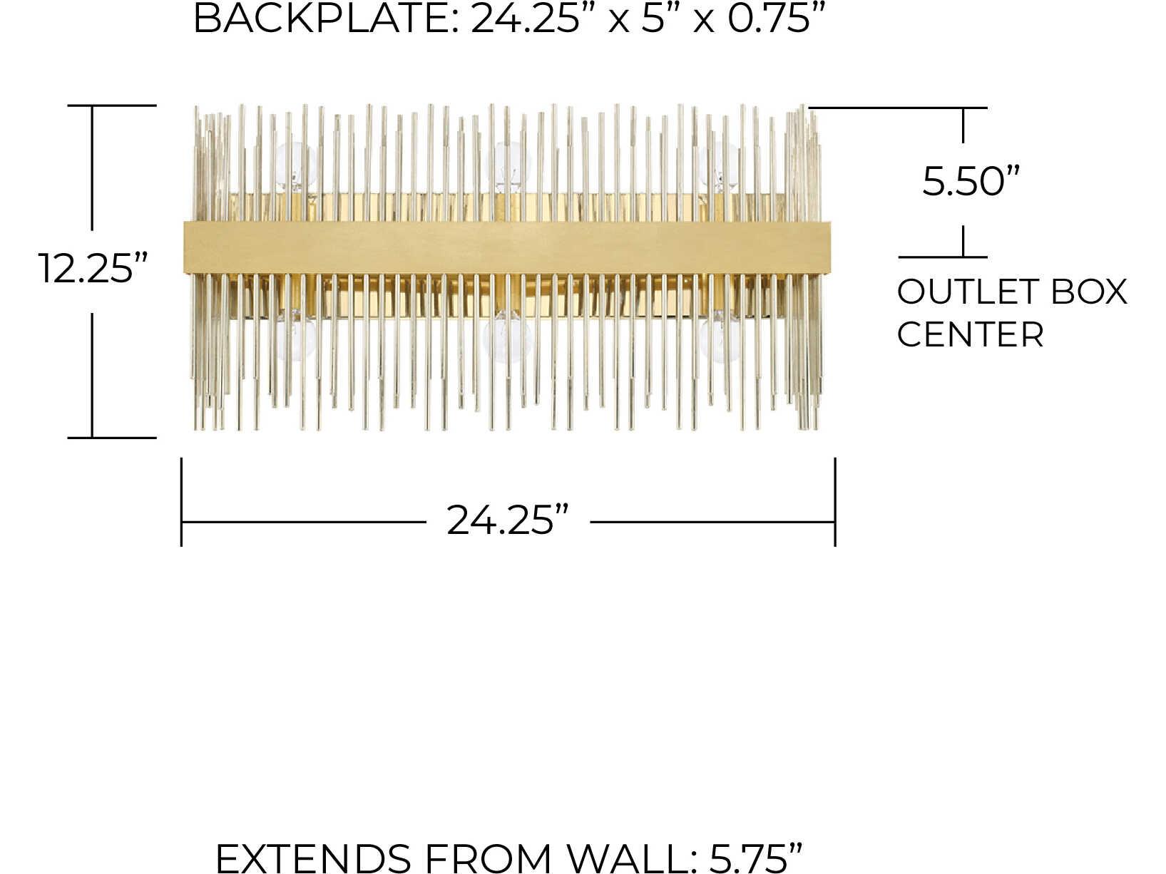 Capital Lighting Lena 6-Light Fire And Ice Gold Vanity Light