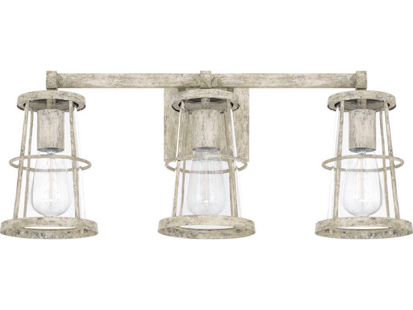 Capital Lighting Beaufort 3-Light Mystic Sand Gray Glass Vanity Light