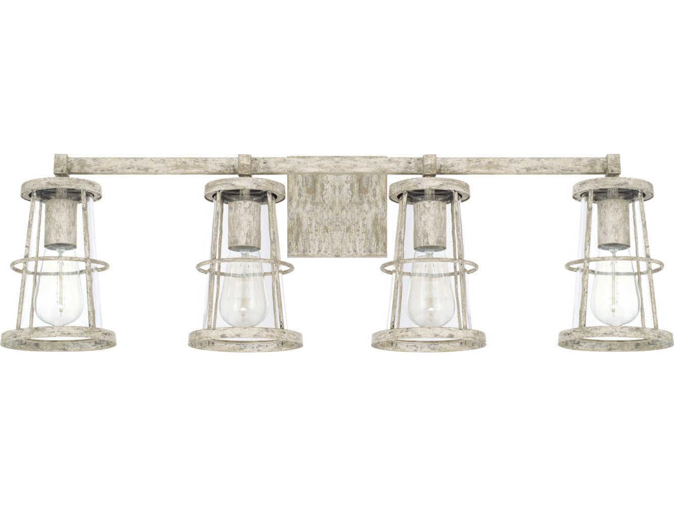 Capital Lighting Beaufort 4-Light Mystic Sand Gray Glass Vanity Light