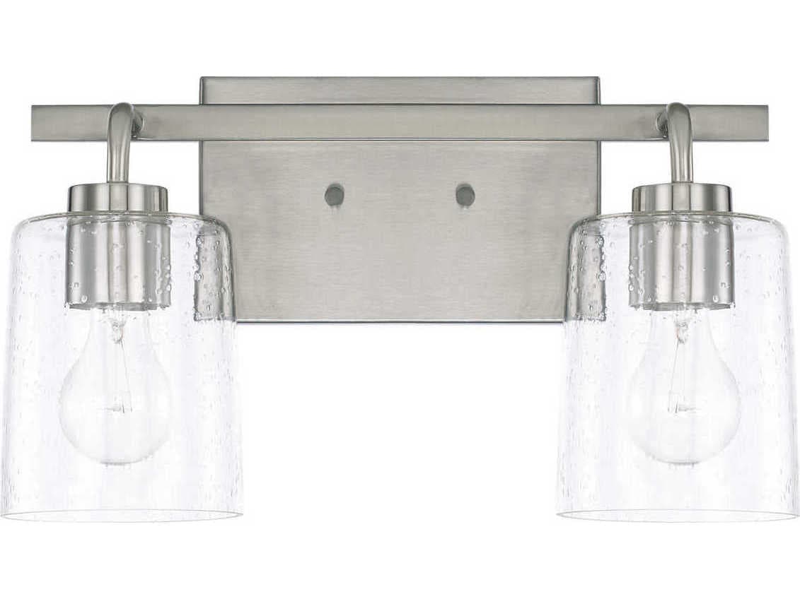 Capital Lighting Greyson 2-Light Brushed Nickel Glass Vanity Light